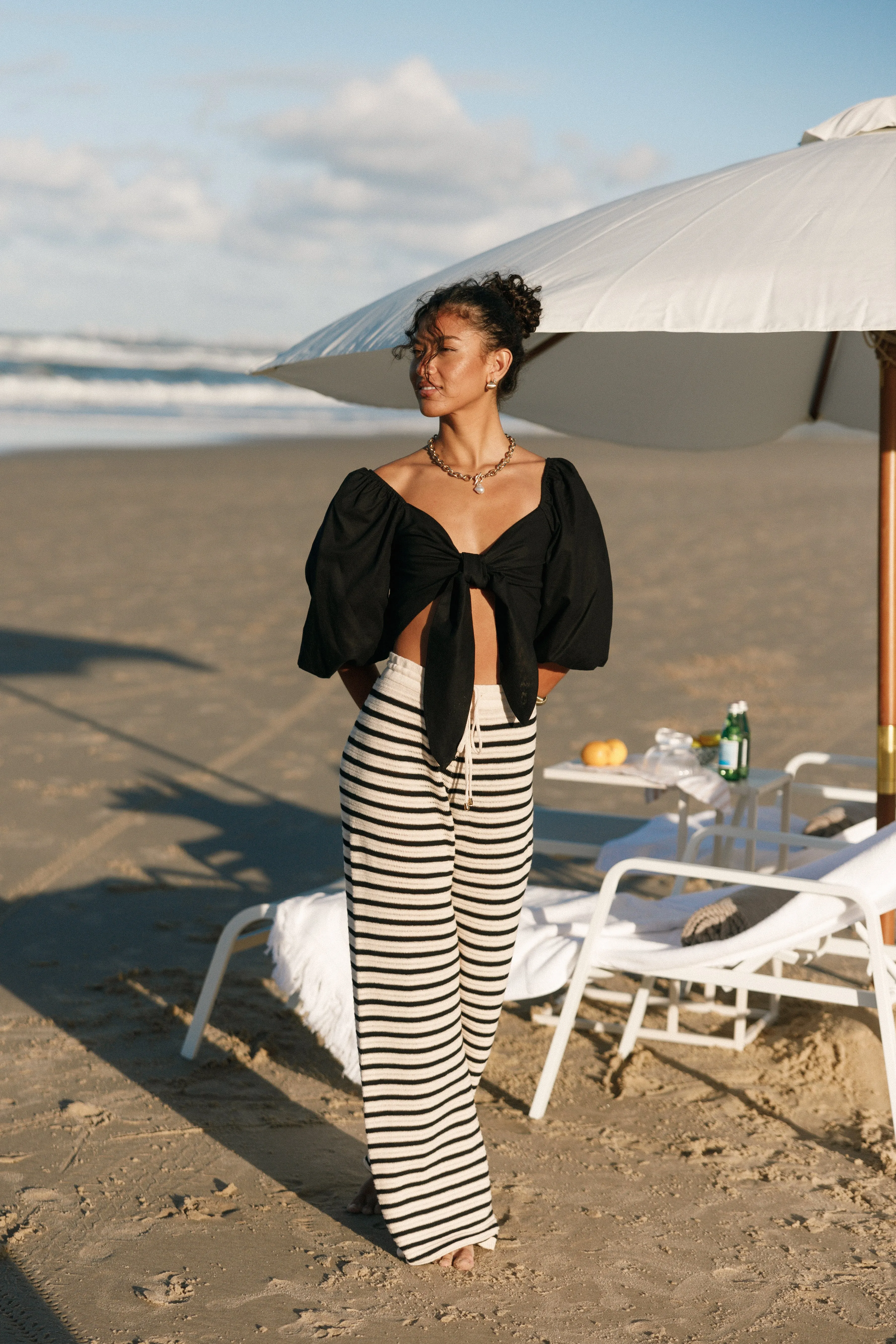 Cherie Knit Pant - Sand Black sold by Petal & Pup