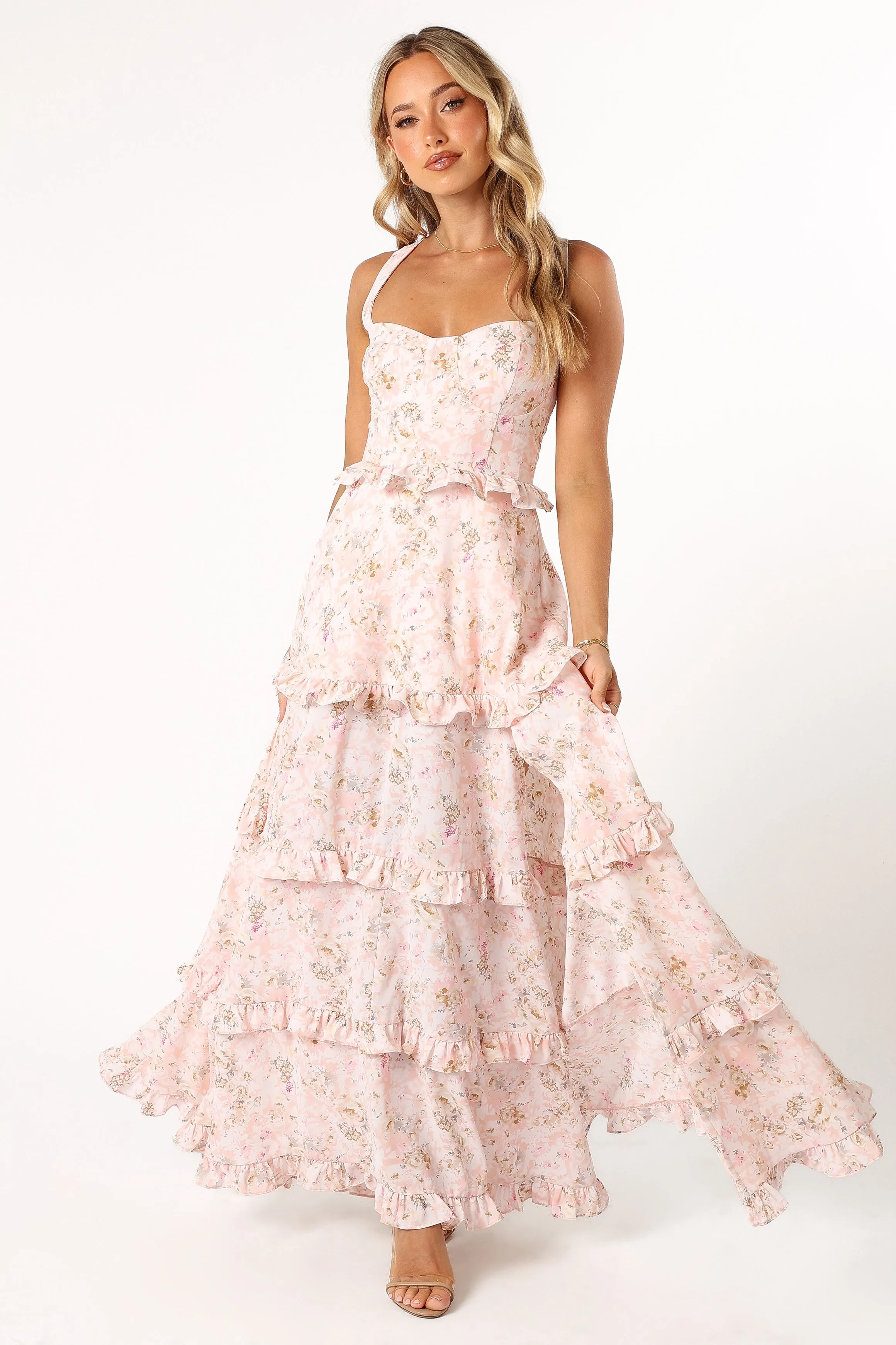 Lillee Tiered Maxi Dress - Pink Floral sold by Petal & Pup product image thumbnail 4