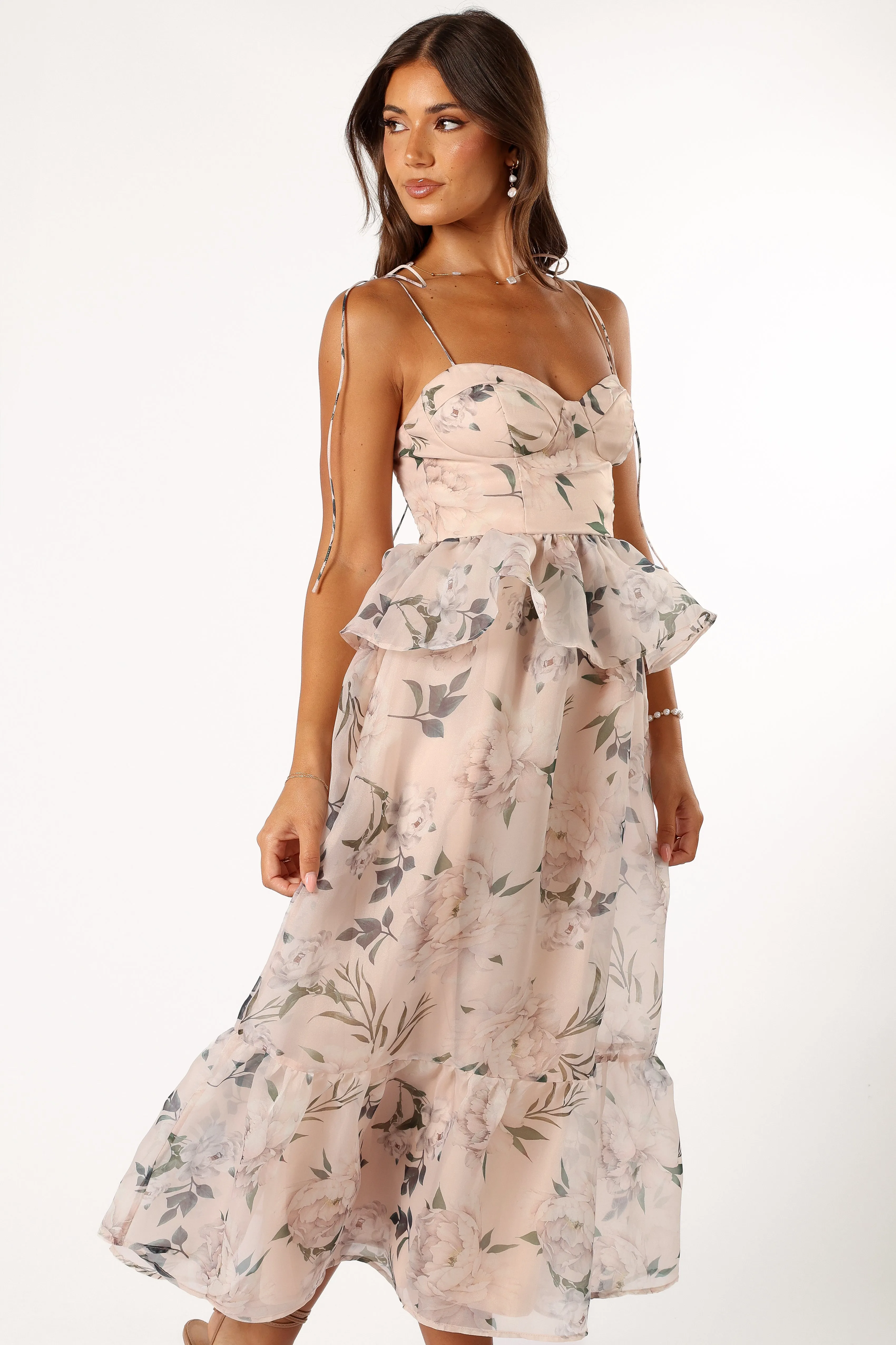 Kennie Midi Dress - Pink Floral sold by Petal & Pup