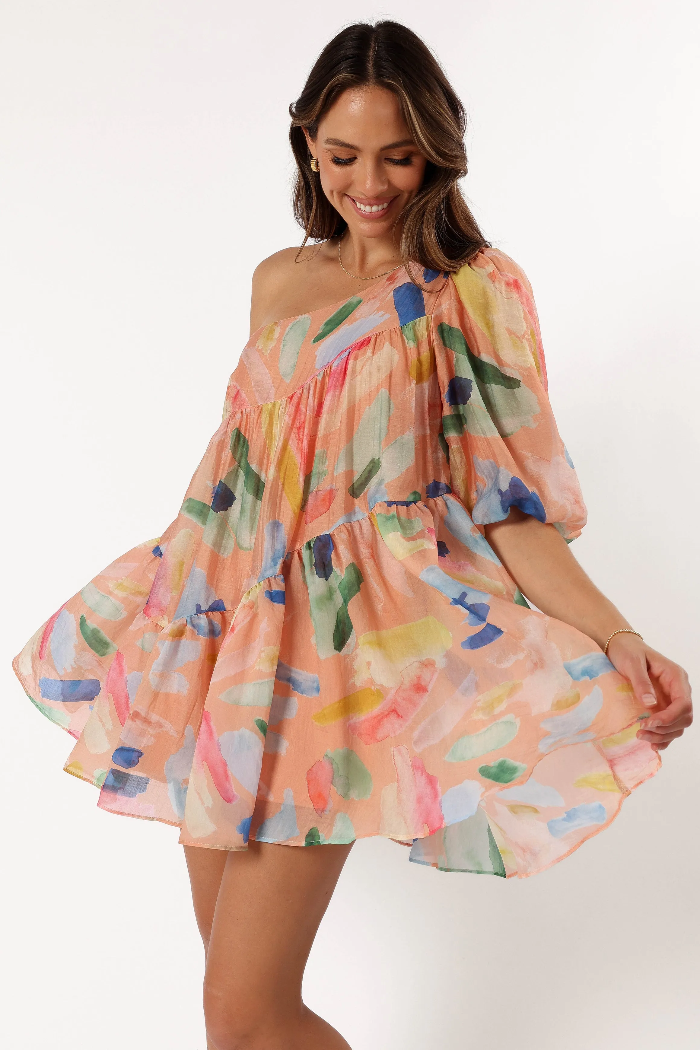 Nida One Shoulder Dress - Multi sold by Petal & Pup