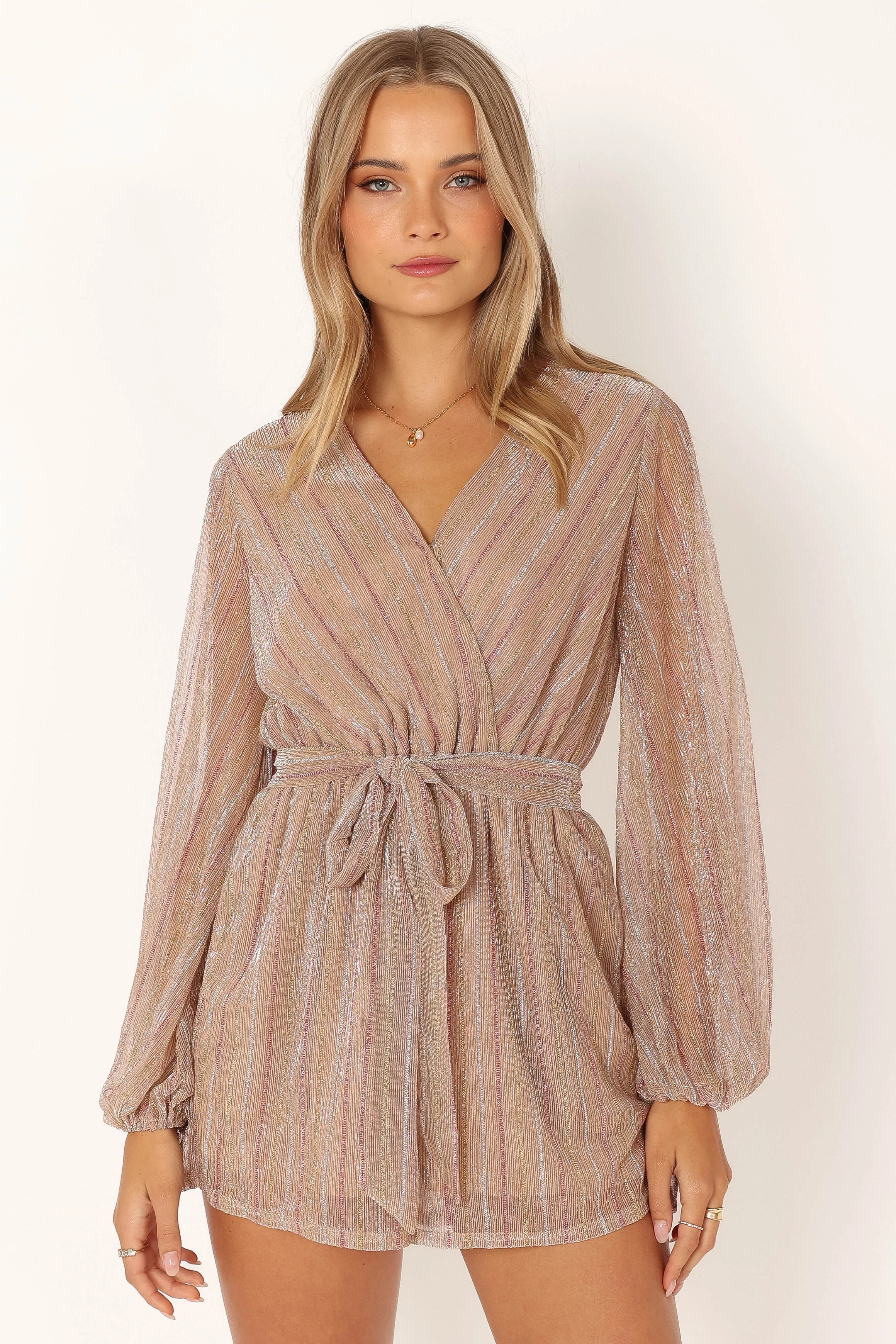 Brittney Romper - Rose Gold Stripe sold by Petal & Pup product image thumbnail 3