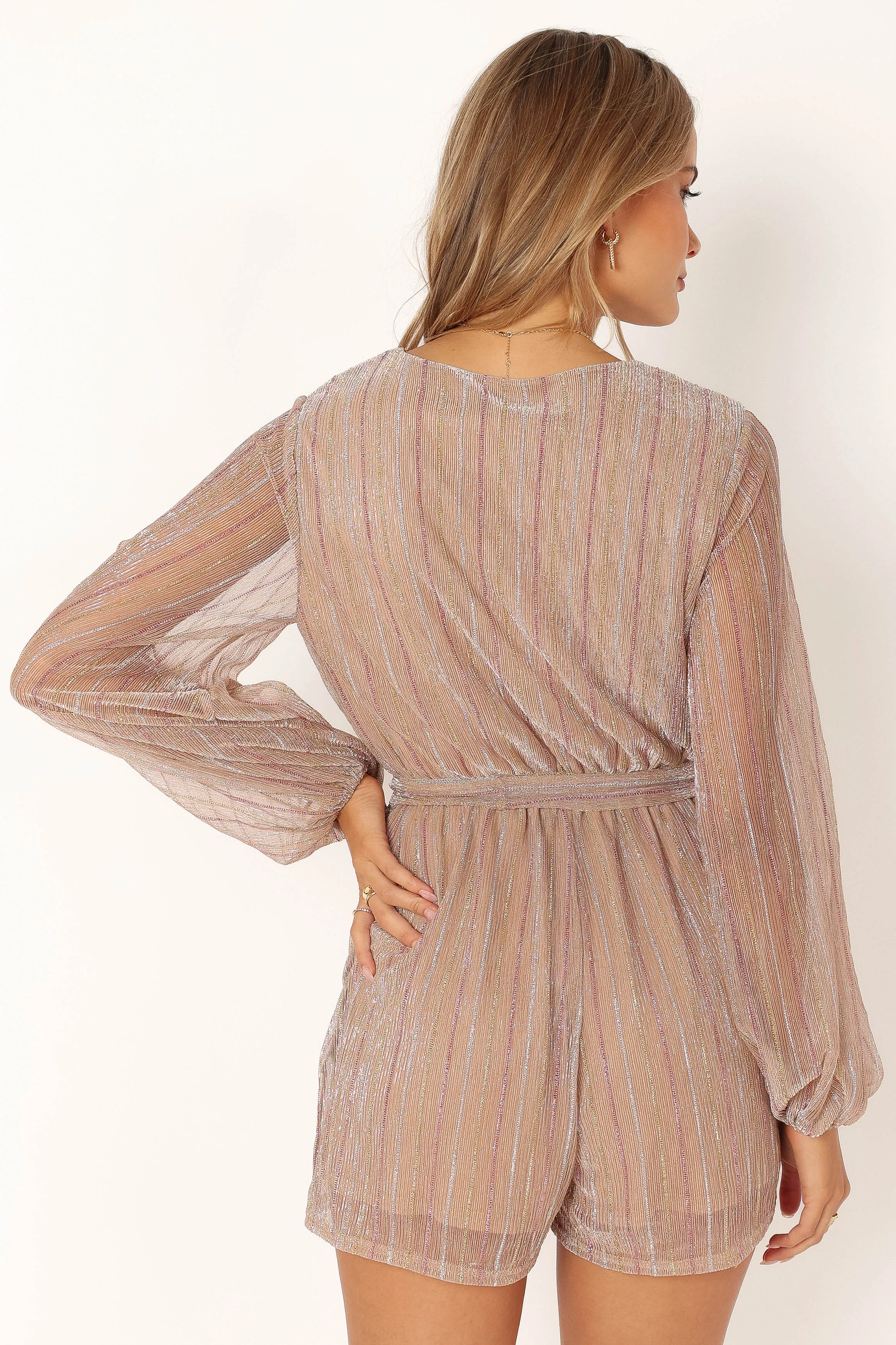 Brittney Romper - Rose Gold Stripe sold by Petal & Pup product image thumbnail 5