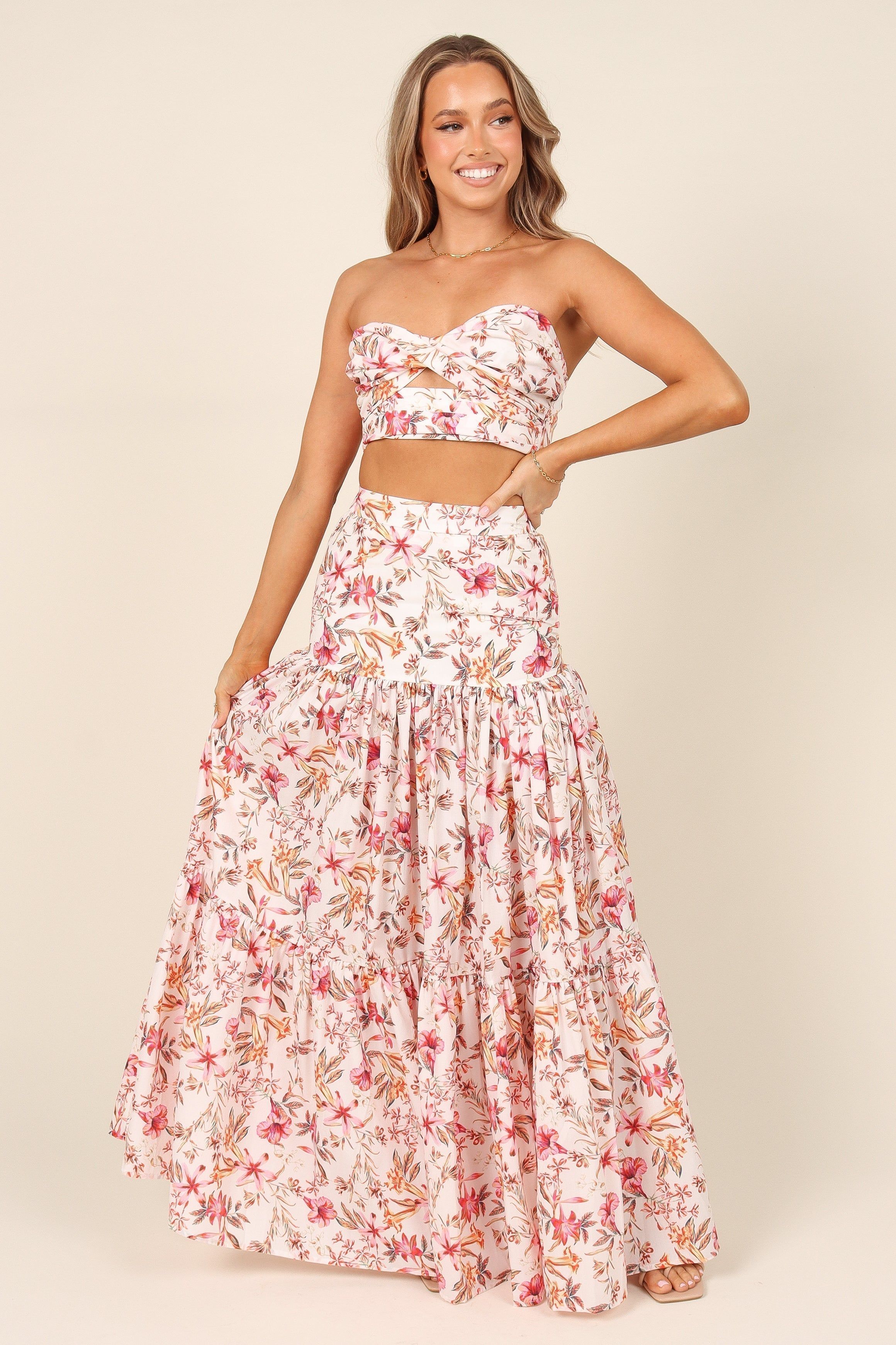Hydra Maxi Skirt - White Floral sold by Petal & Pup product image thumbnail 5