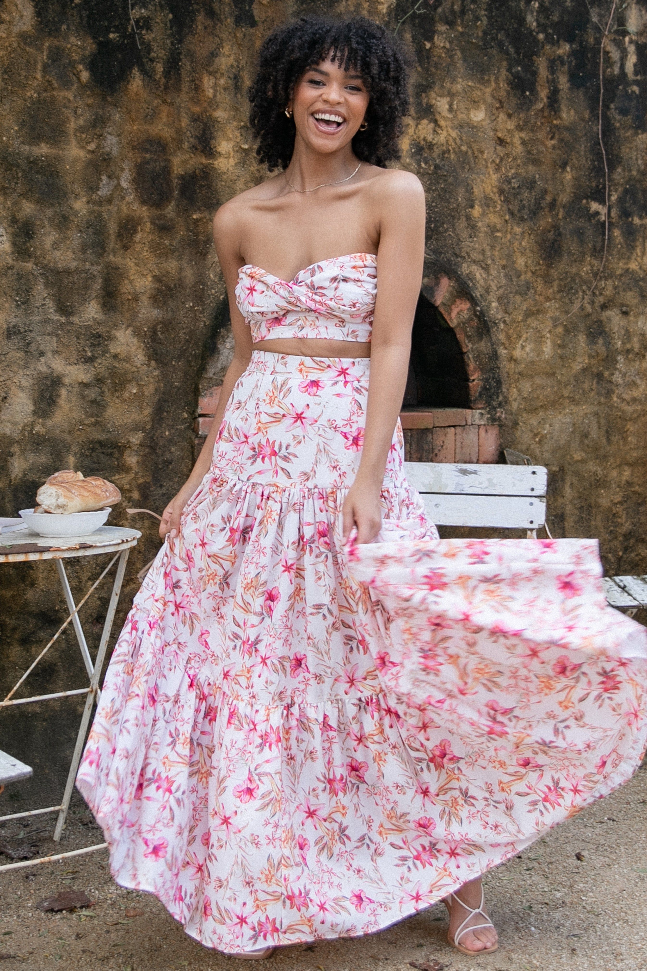 Hydra Maxi Skirt - White Floral sold by Petal & Pup product image thumbnail 2