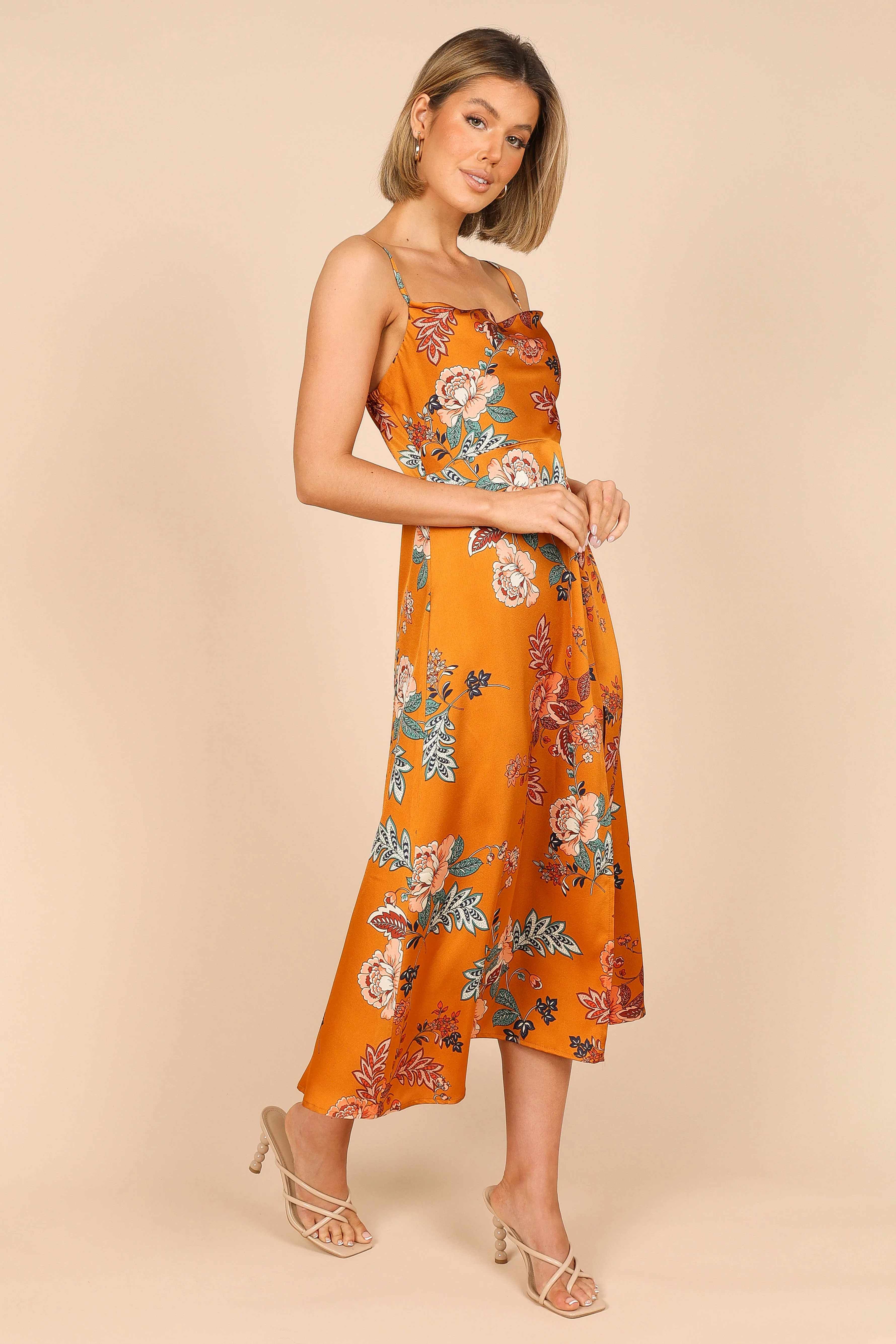 Alejandra Cowl Neck Midi Dress - Tan sold by Petal & Pup product image thumbnail 4