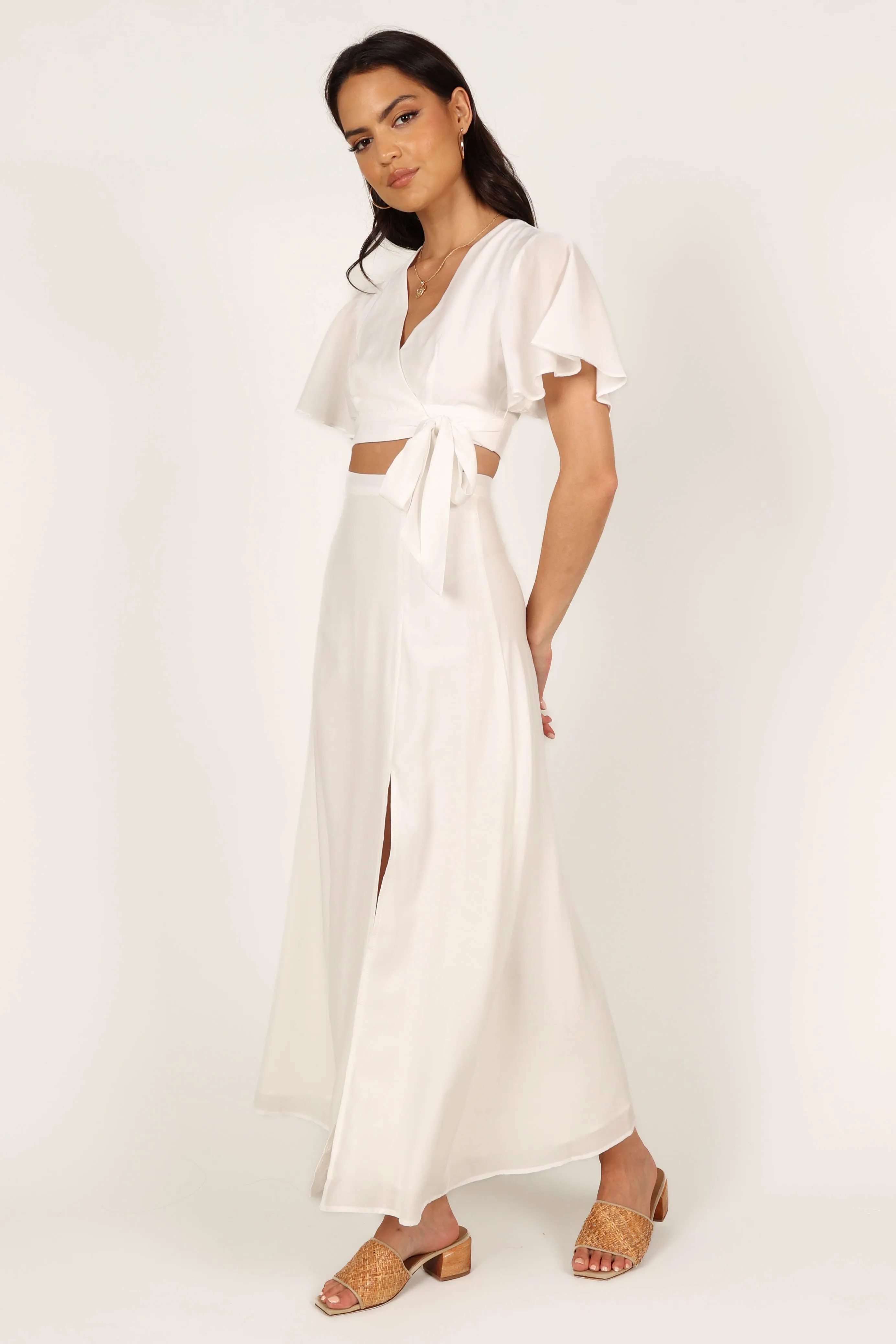 Alaia Wrap Skirt Two Piece Set - White sold by Petal & Pup product image thumbnail 4
