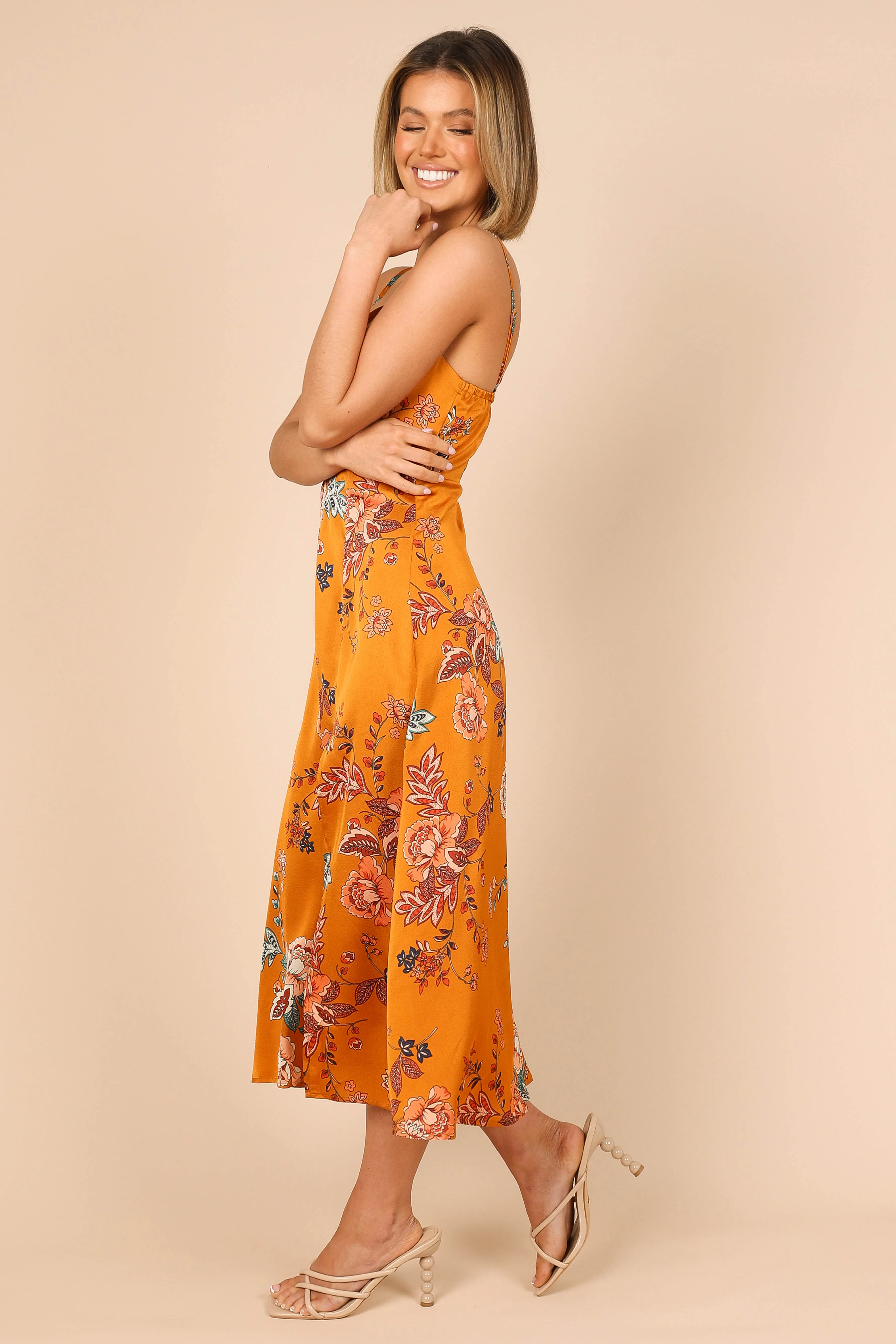 Alejandra Cowl Neck Midi Dress - Tan sold by Petal & Pup product image thumbnail 5