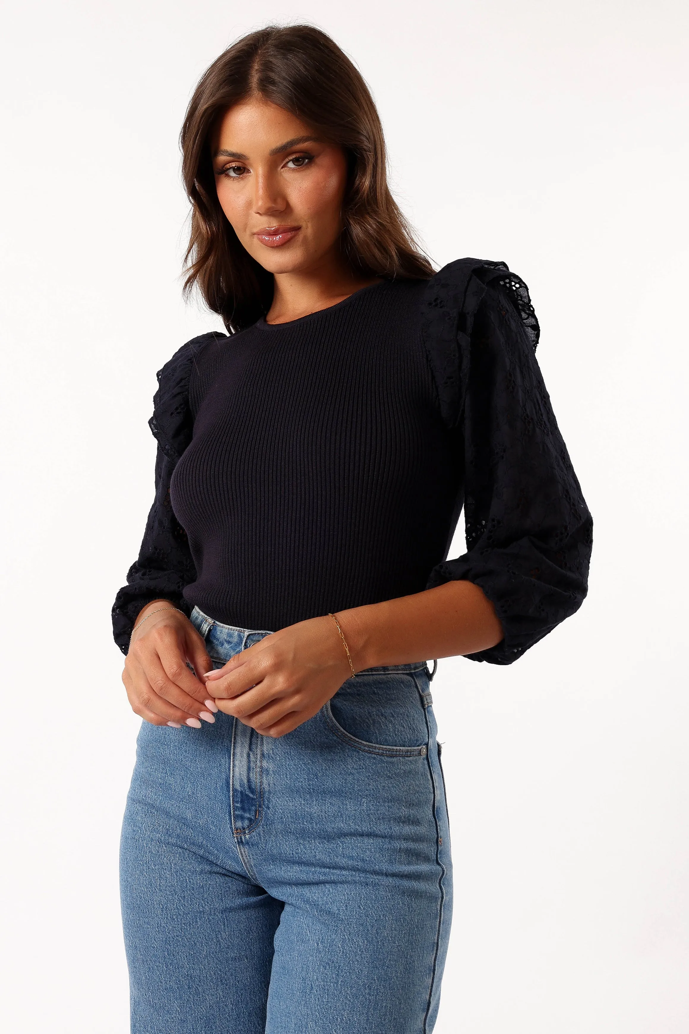 Halle Top - Navy sold by Petal & Pup
