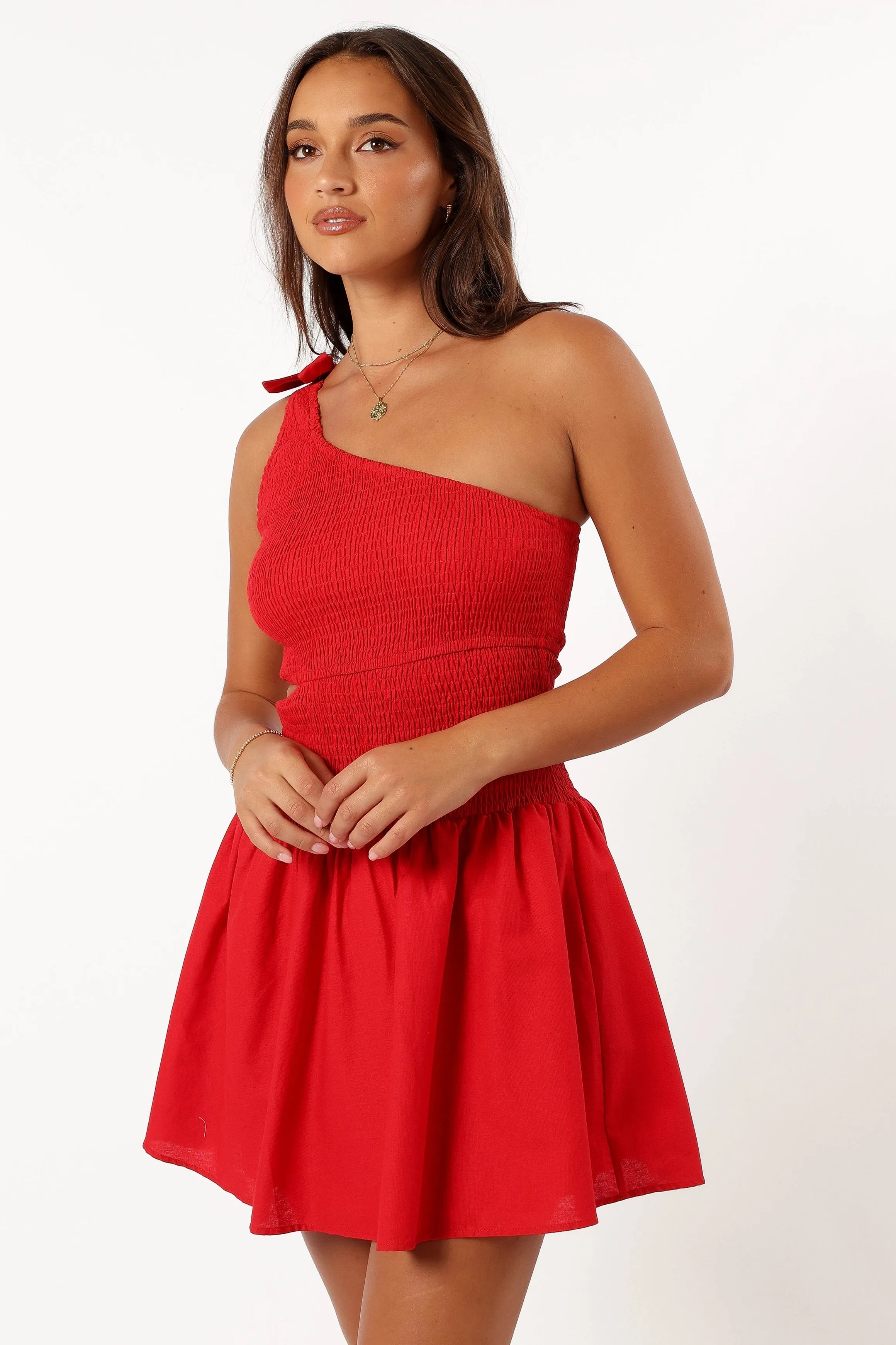 Allison One Shoulder Mini Dress - Red sold by Petal & Pup product image thumbnail 5