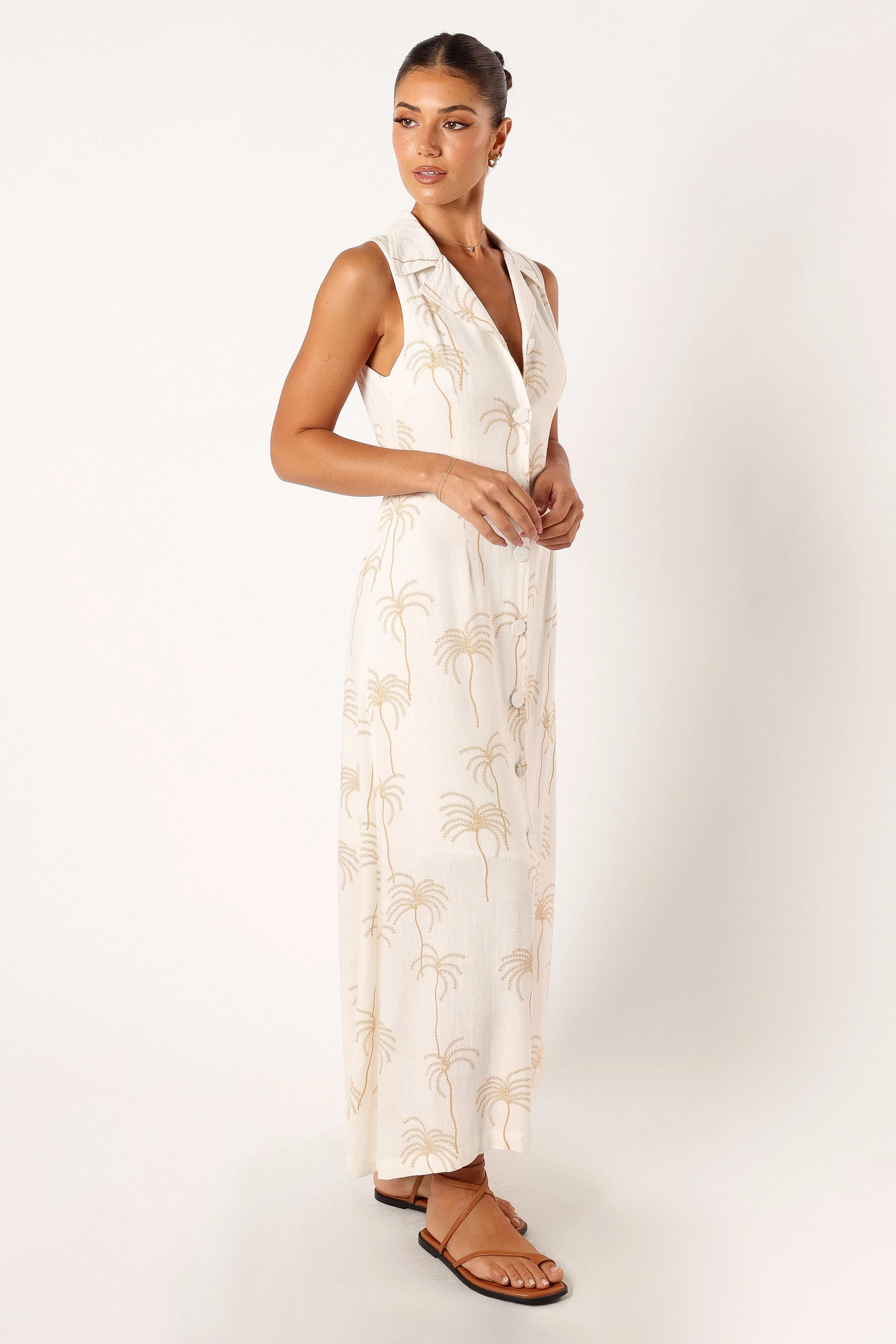 Galia Midi Dress - White Print sold by Petal & Pup product image thumbnail 4