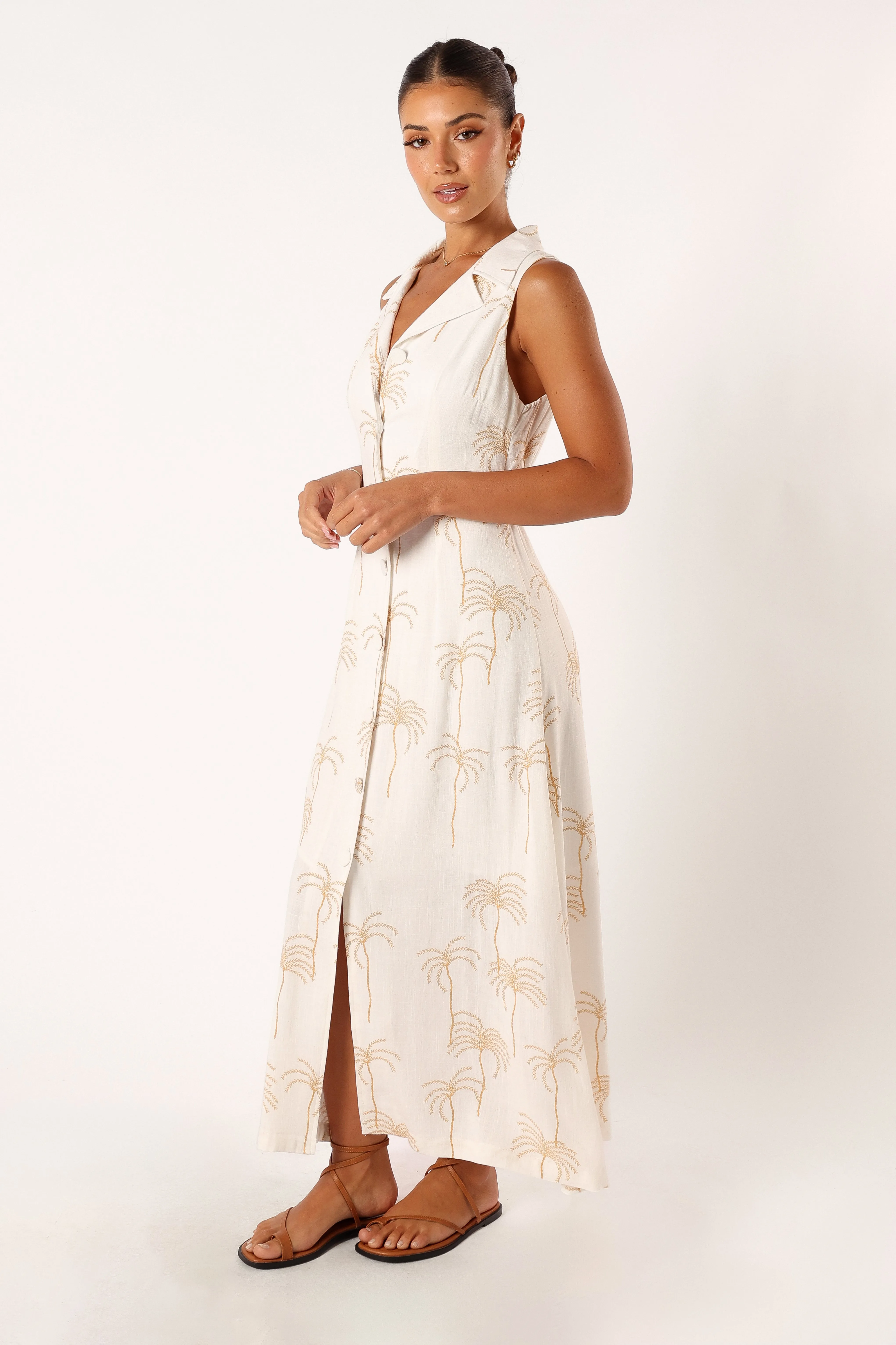 Galia Midi Dress - White Print sold by Petal & Pup product image thumbnail 2