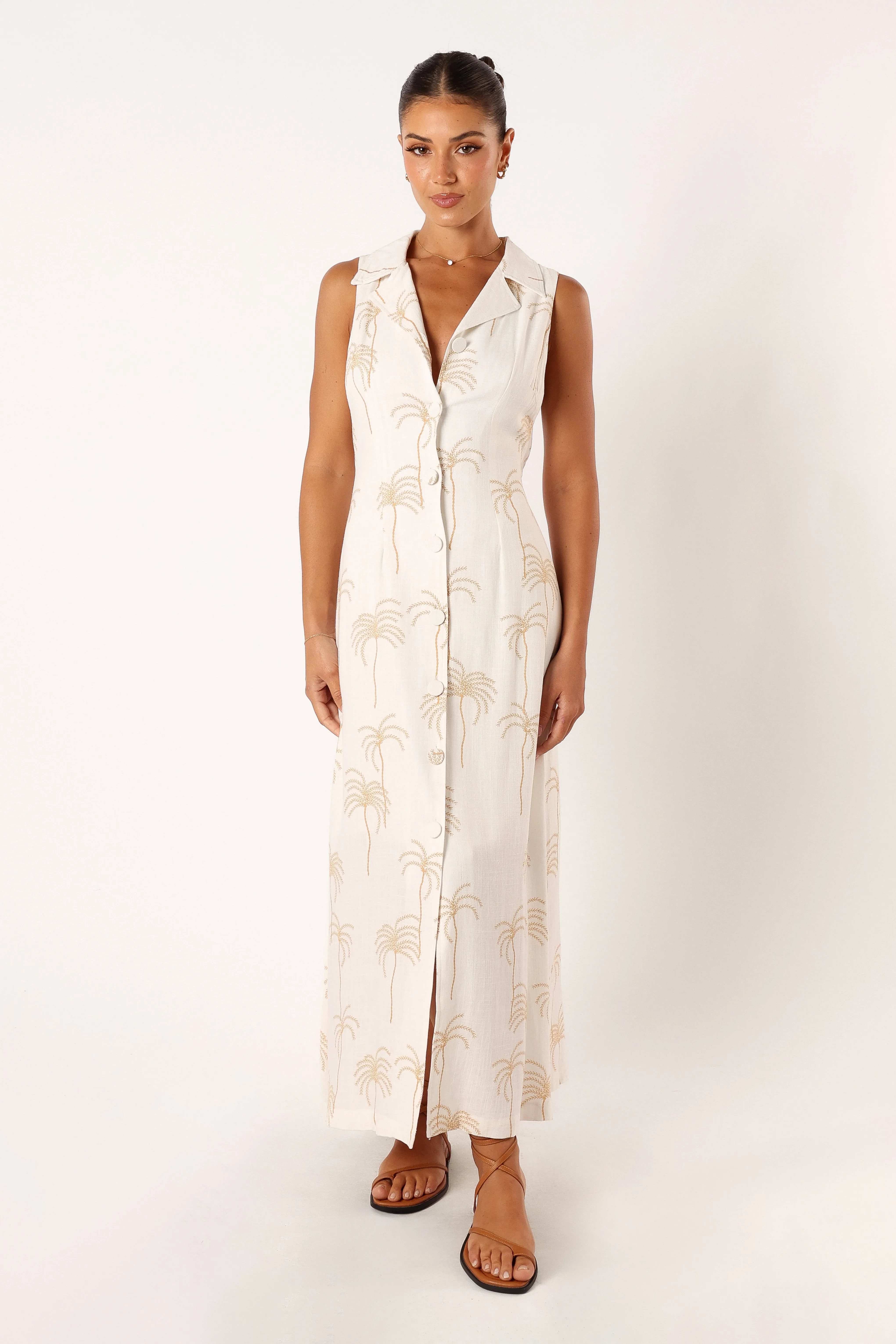 Galia Midi Dress - White Print sold by Petal & Pup product image thumbnail 5