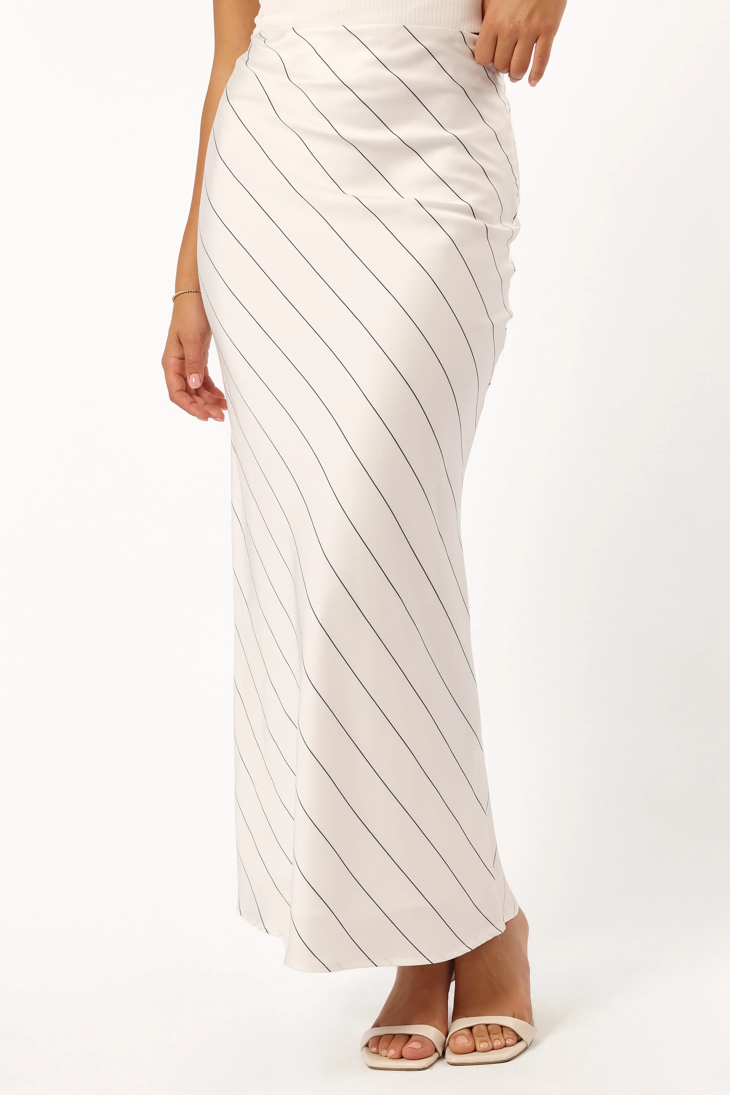 Heidi Stripe Slip Skirt - White Black Stripe sold by Petal & Pup product image thumbnail 2