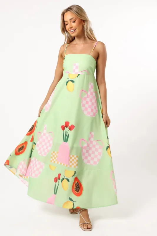 Brea Maxi Dress - Green Papaya sold by Petal & Pup
