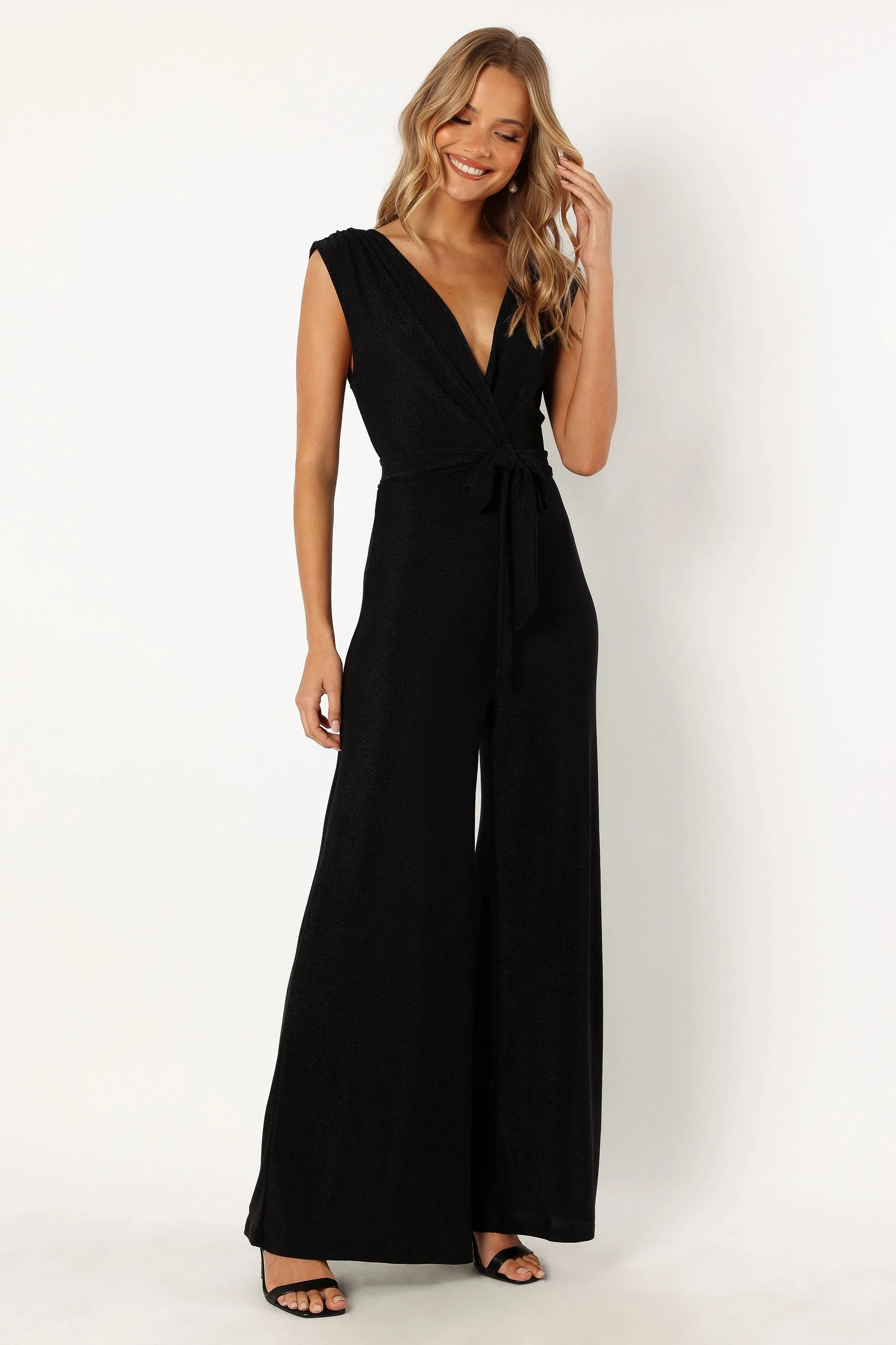 Nora Wide Leg Jumpsuit - Black sold by Petal & Pup