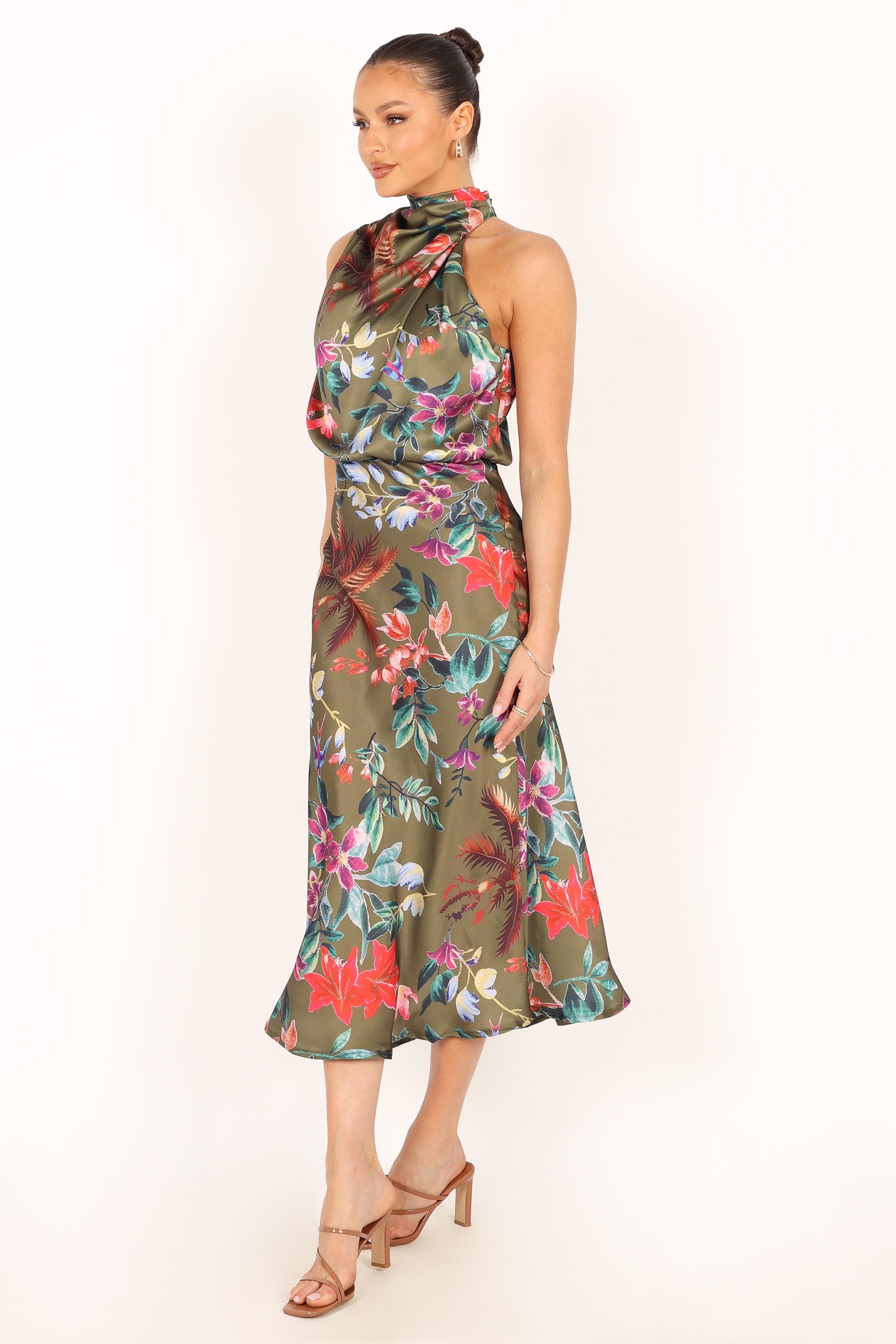 Anabelle Halter Neck Maxi Dress - Green Tropical sold by Petal & Pup product image thumbnail 8