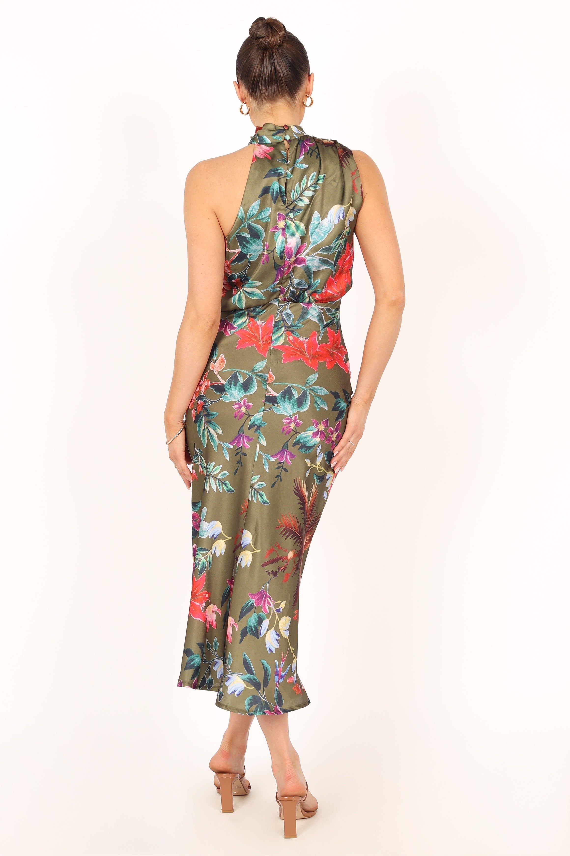 Anabelle Halter Neck Maxi Dress - Green Tropical sold by Petal & Pup product image thumbnail 3