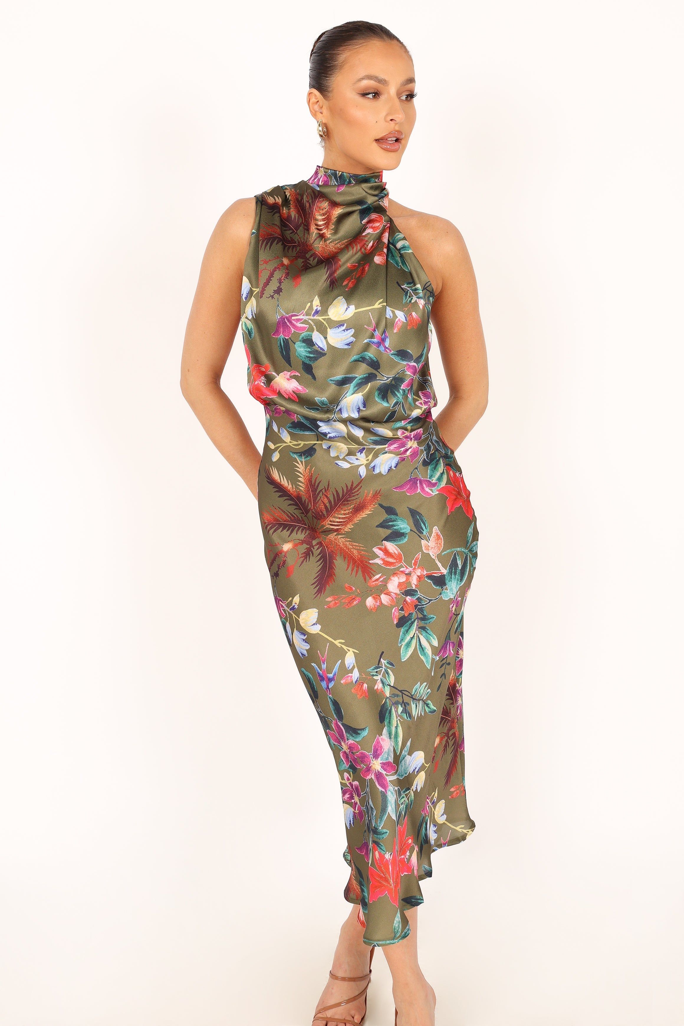 Anabelle Halter Neck Maxi Dress - Green Tropical sold by Petal & Pup product image thumbnail 10