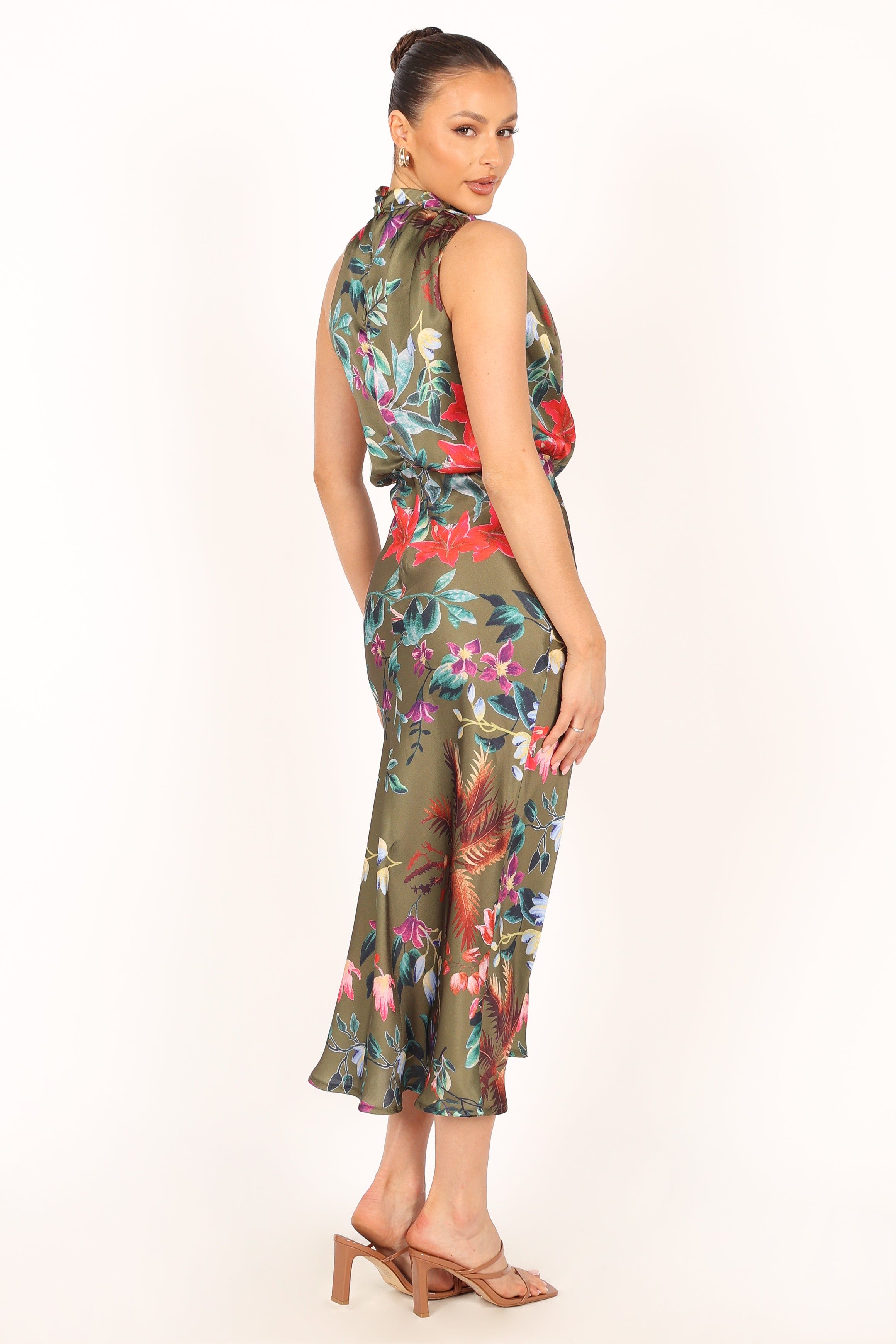 Anabelle Halter Neck Maxi Dress - Green Tropical sold by Petal & Pup product image thumbnail 5