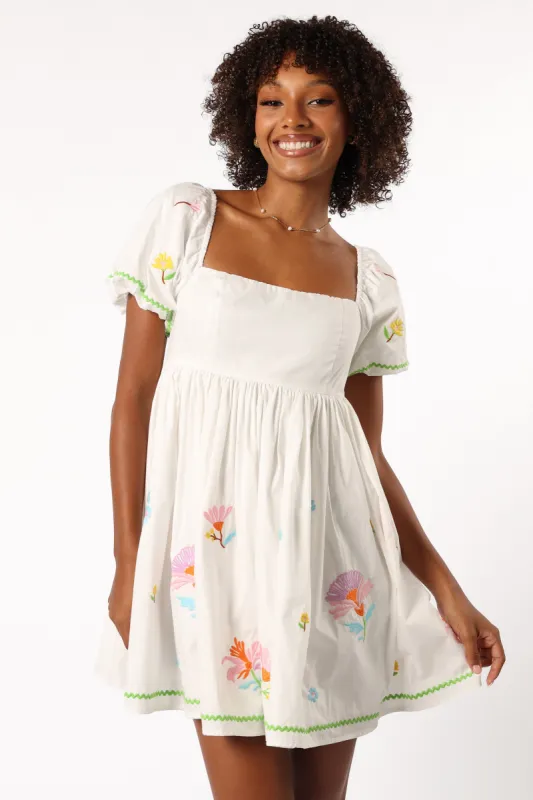 Dianna Mini Dress - Off White sold by Petal & Pup