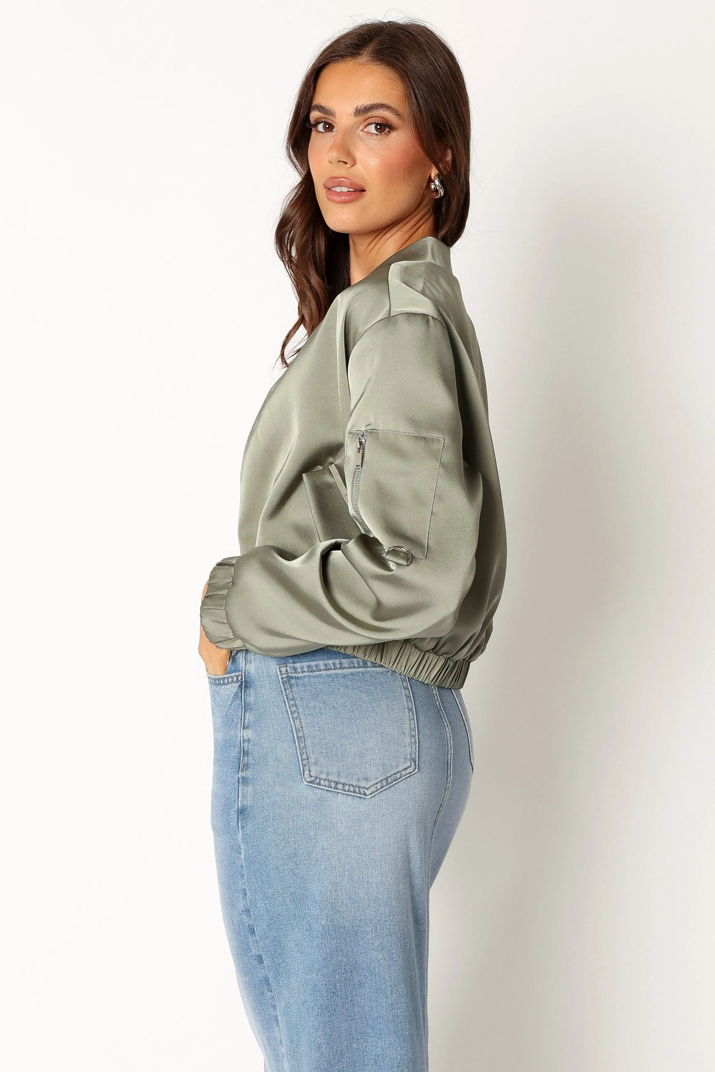 Kyra Bomber Jacket - Sage sold by Petal & Pup product image thumbnail 4