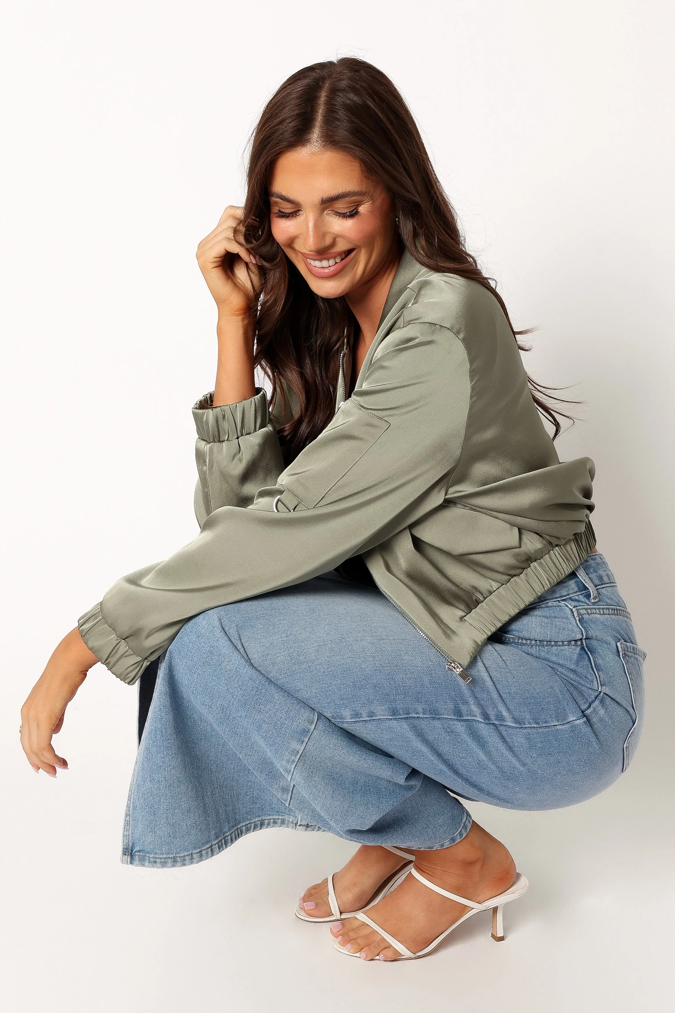 Kyra Bomber Jacket - Sage sold by Petal & Pup product image thumbnail 3