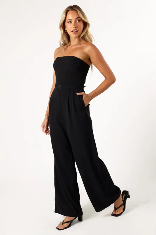 Hansen Strapless Jumpsuit - Black made by Petal & Pup