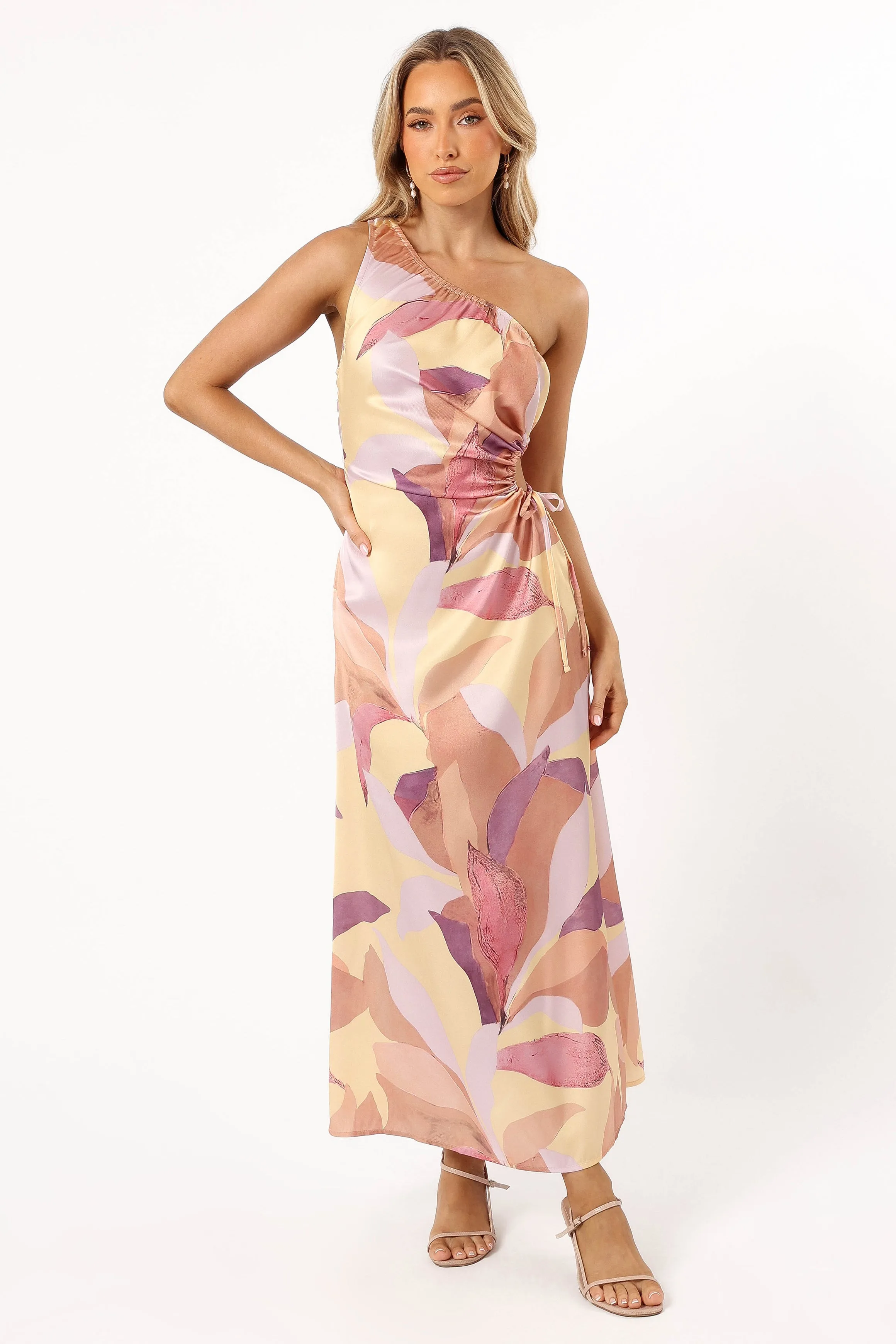 Lidia One Shoulder Maxi Dress - Warm Multi sold by Petal & Pup product image thumbnail 4
