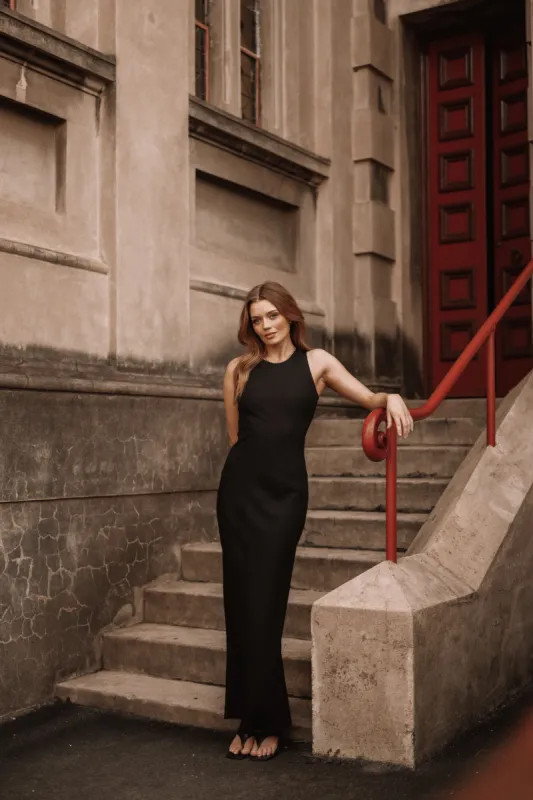Ellis Maxi Dress - Black sold by Petal & Pup