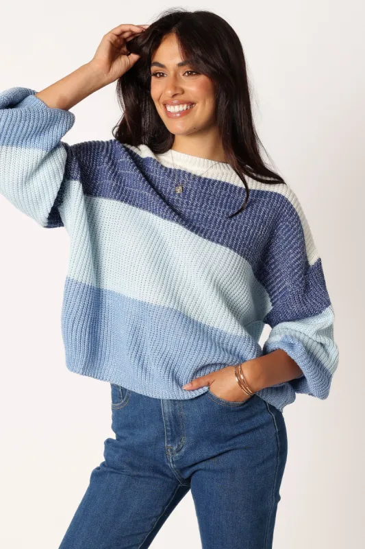 Danielle Knit Sweater - Blue Multi made by Petal & Pup