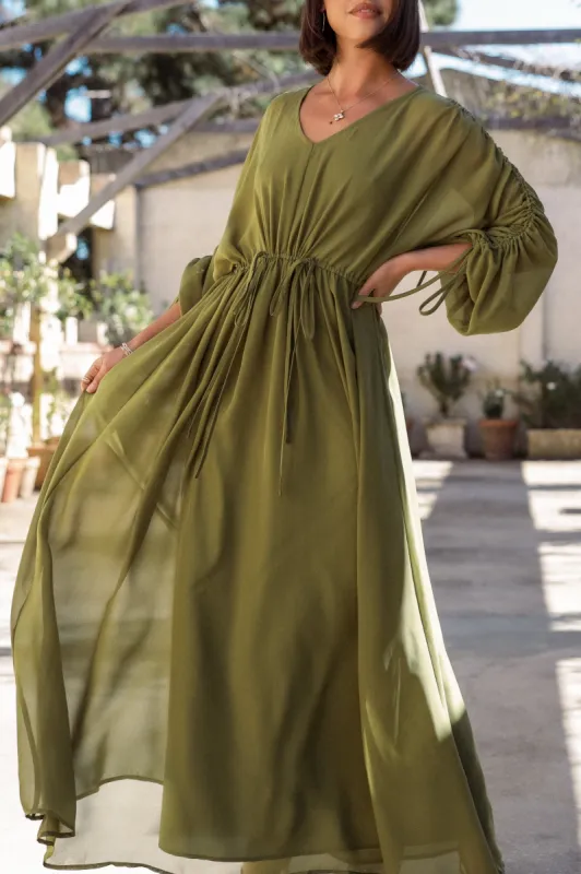 Ramona Long Sleeve Maxi Dress - Sage sold by Petal & Pup
