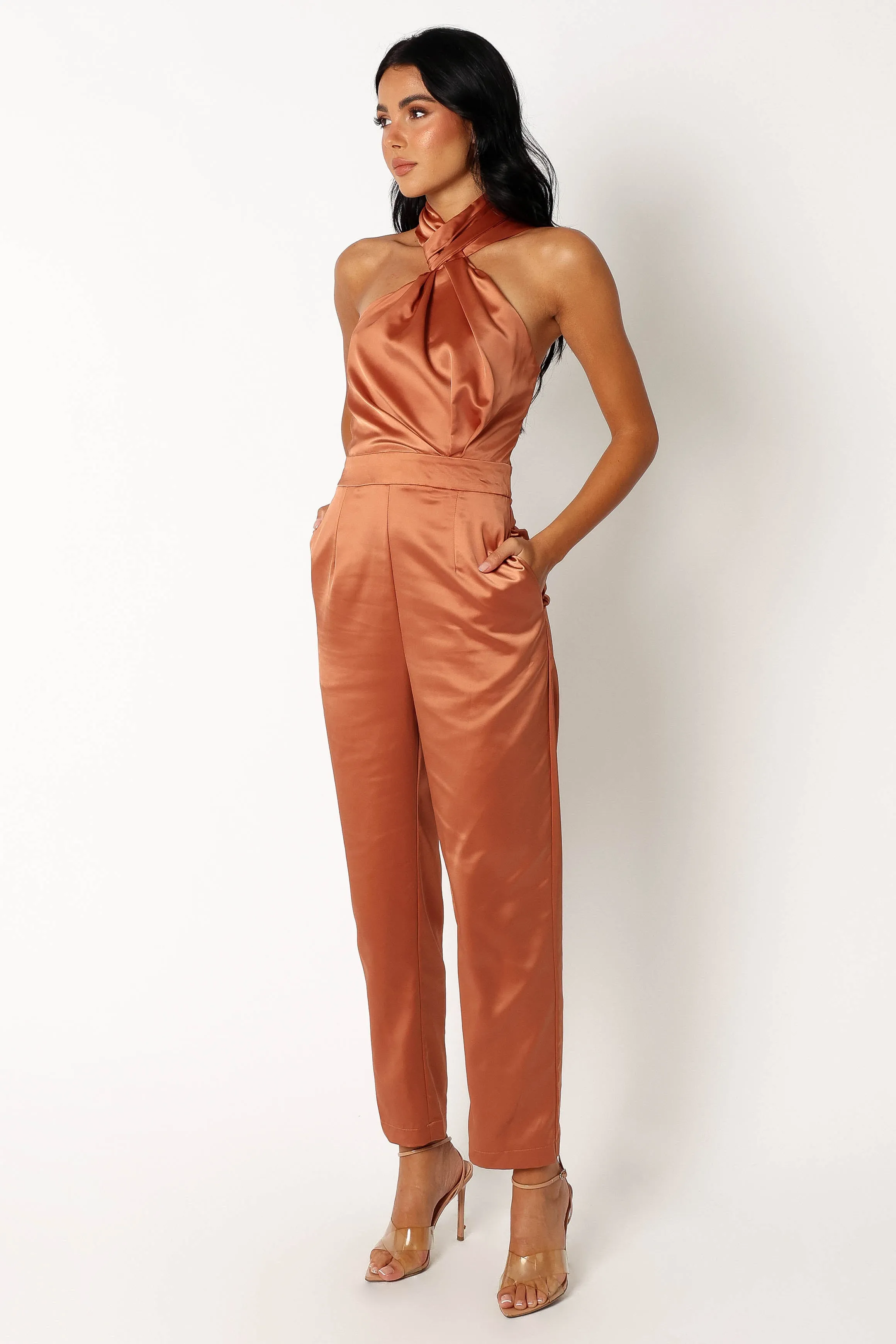 Maya Halter Jumpsuit - Brown sold by Petal & Pup product image thumbnail 2