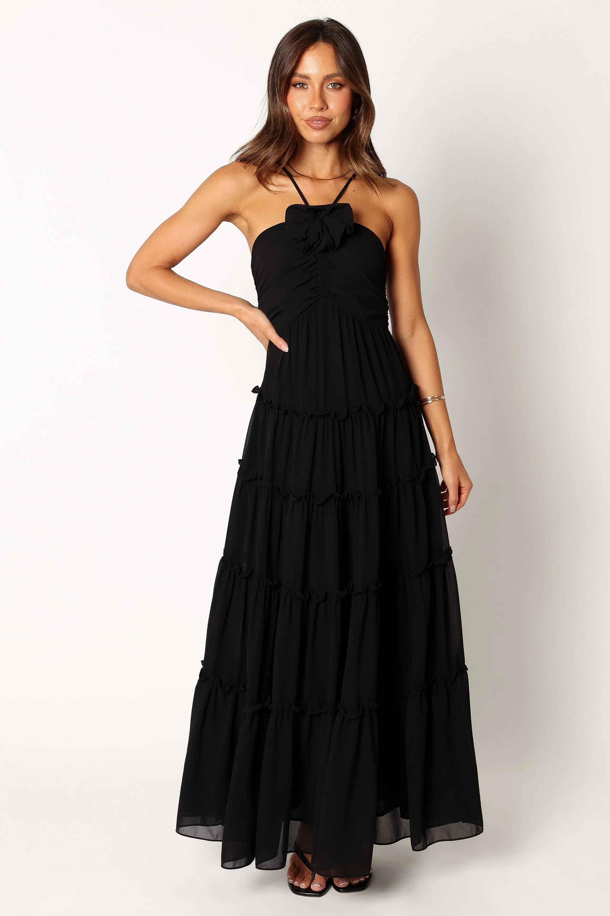 Dottie Halterneck Maxi Dress - Black sold by Petal & Pup product image thumbnail 2