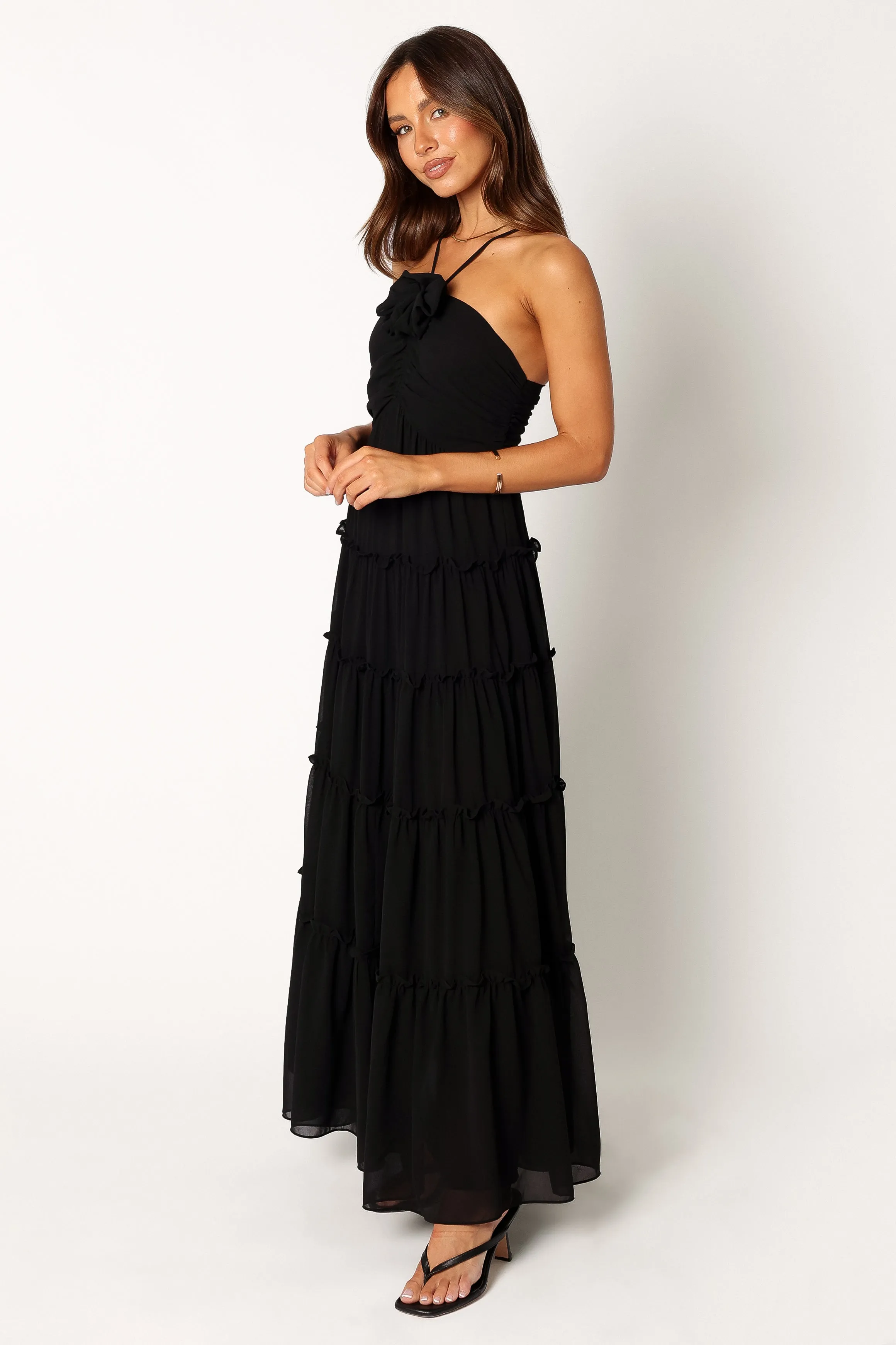 Dottie Halterneck Maxi Dress - Black sold by Petal & Pup product image thumbnail 3