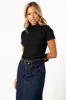 Laina Short Sleeve Top - Black sold by Petal & Pup