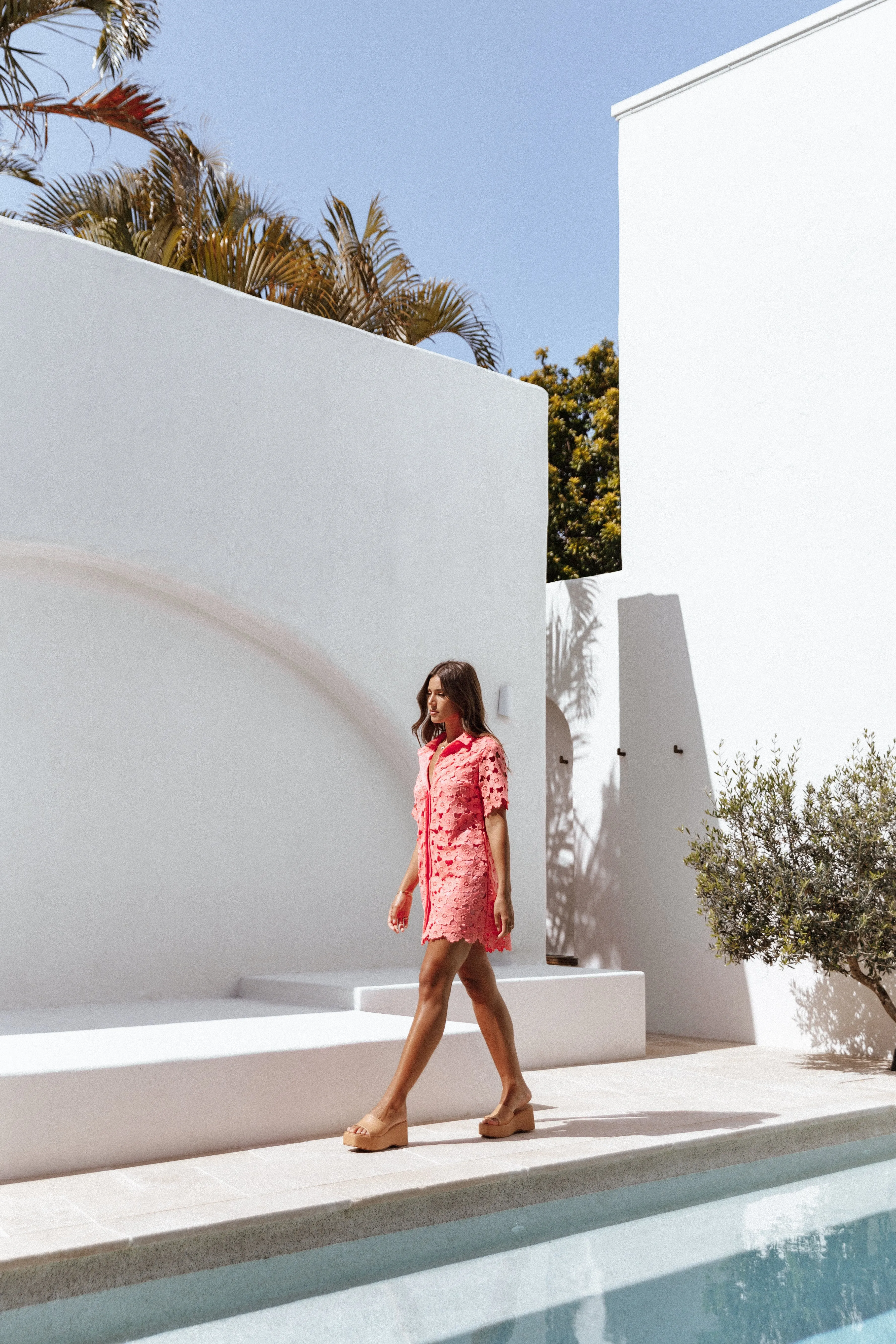 Tallie Button Up Mini Dress - Watermelon sold by Petal & Pup product image thumbnail 2