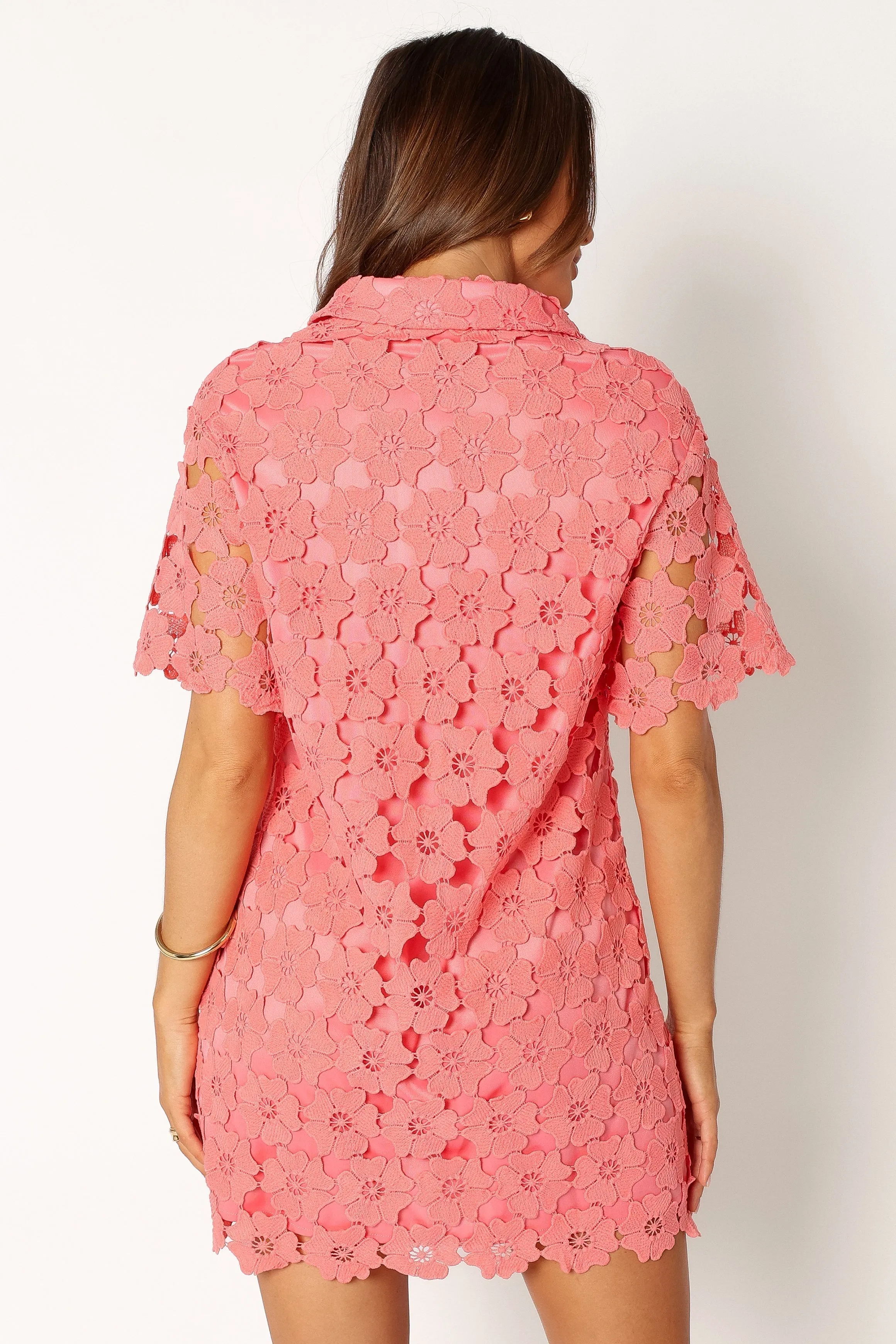 Tallie Button Up Mini Dress - Watermelon sold by Petal & Pup product image thumbnail 5