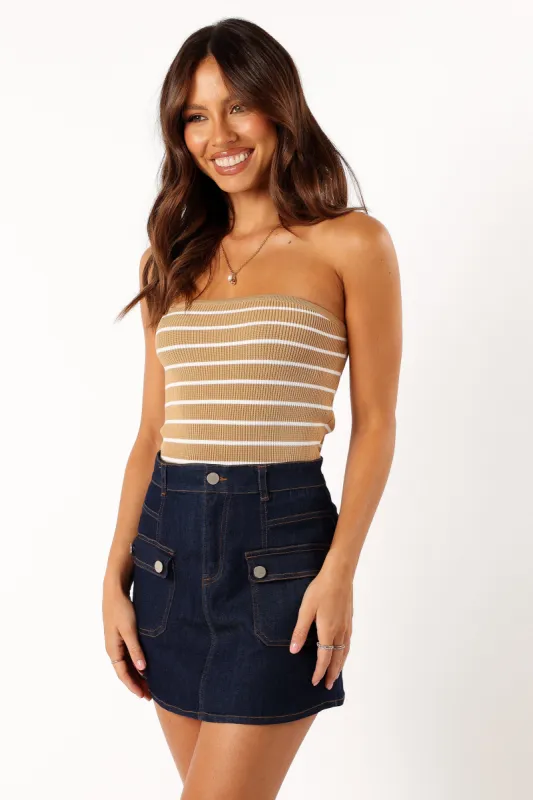 Tegan Knit Top - Tan Beige sold by Petal & Pup