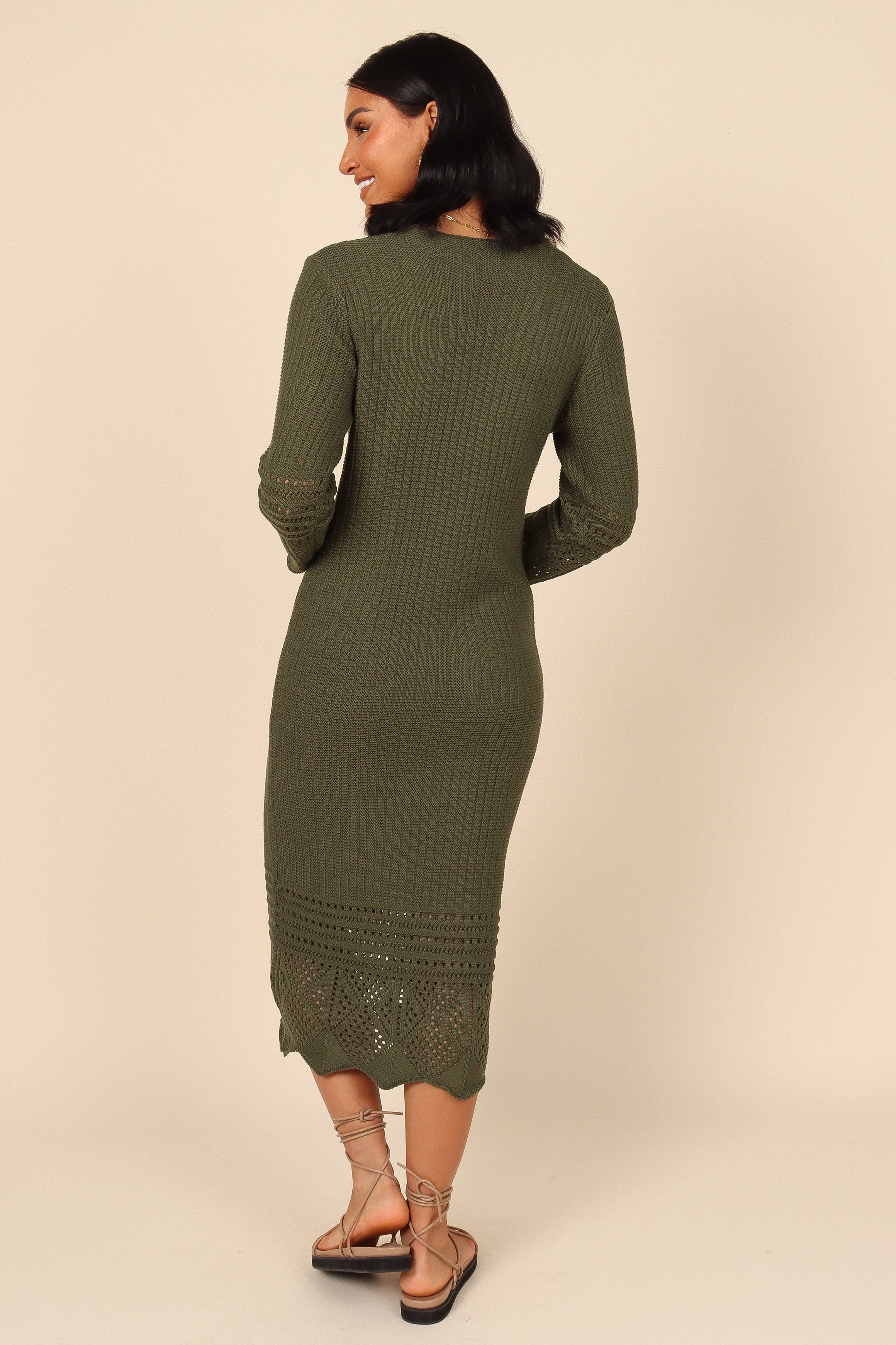 Maggie Crochet Midi Dress - Emerald sold by Petal & Pup product image thumbnail 5