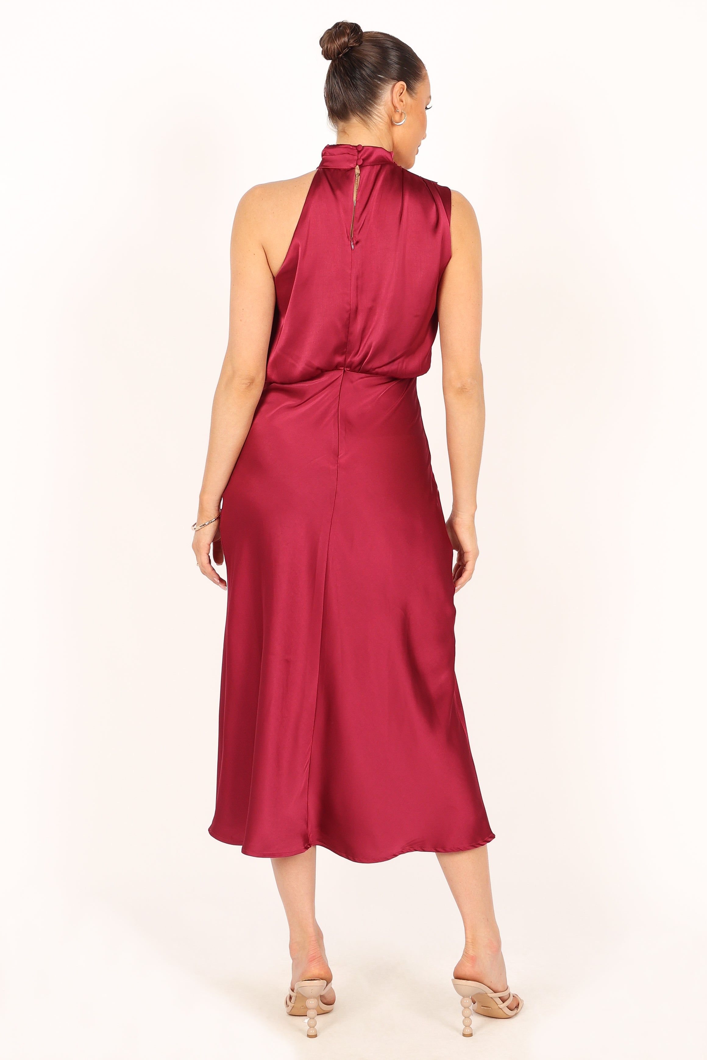 Anabelle Halter Neck Maxi Dress - Berry sold by Petal & Pup product image thumbnail 2