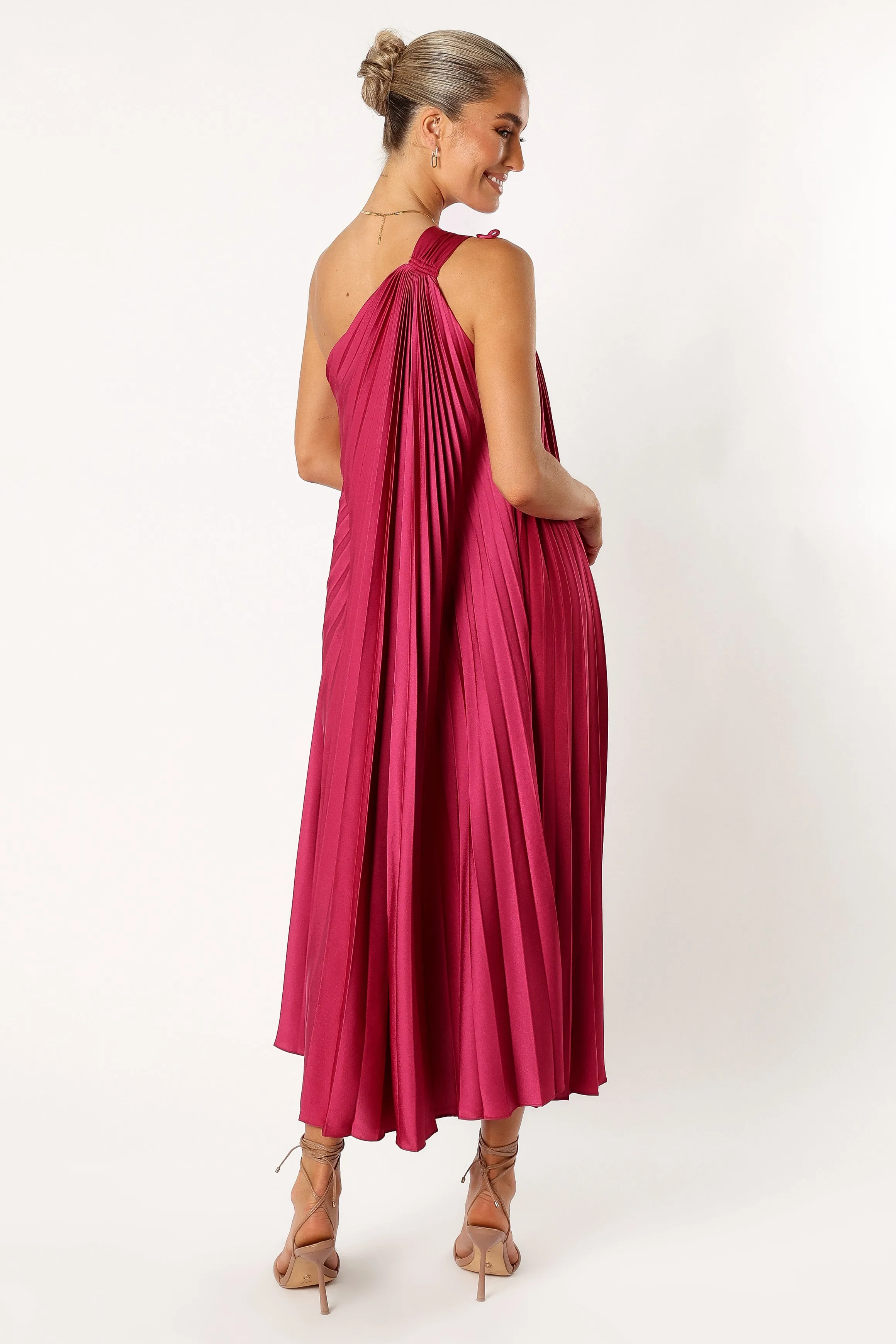 Selena One Shoulder Midi Dress - Viva Magenta sold by Petal & Pup product image thumbnail 4