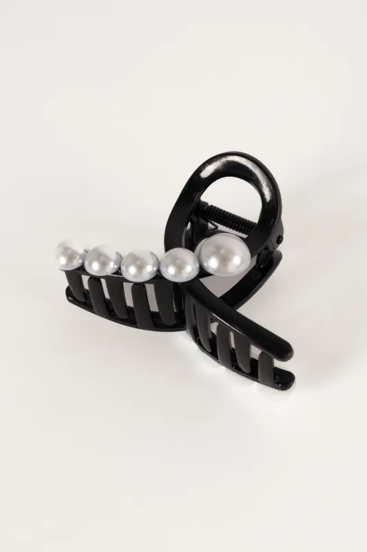 Lena Pearl Hair Clip - Black sold by Petal & Pup