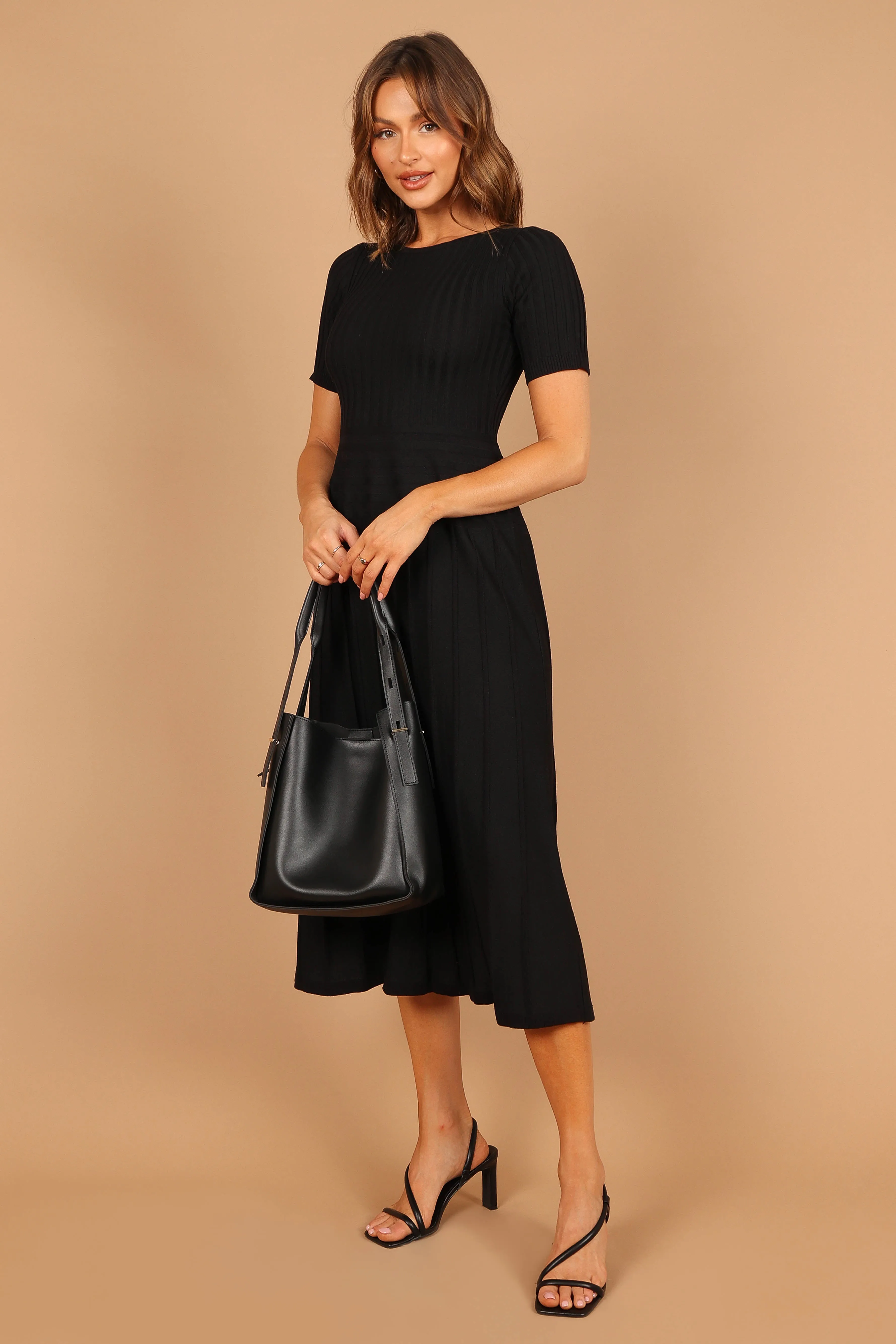 Audrina Knit Midi Dress - Black sold by Petal & Pup product image thumbnail 3