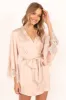Dara Lace Trim Robe - Blush sold by Petal & Pup