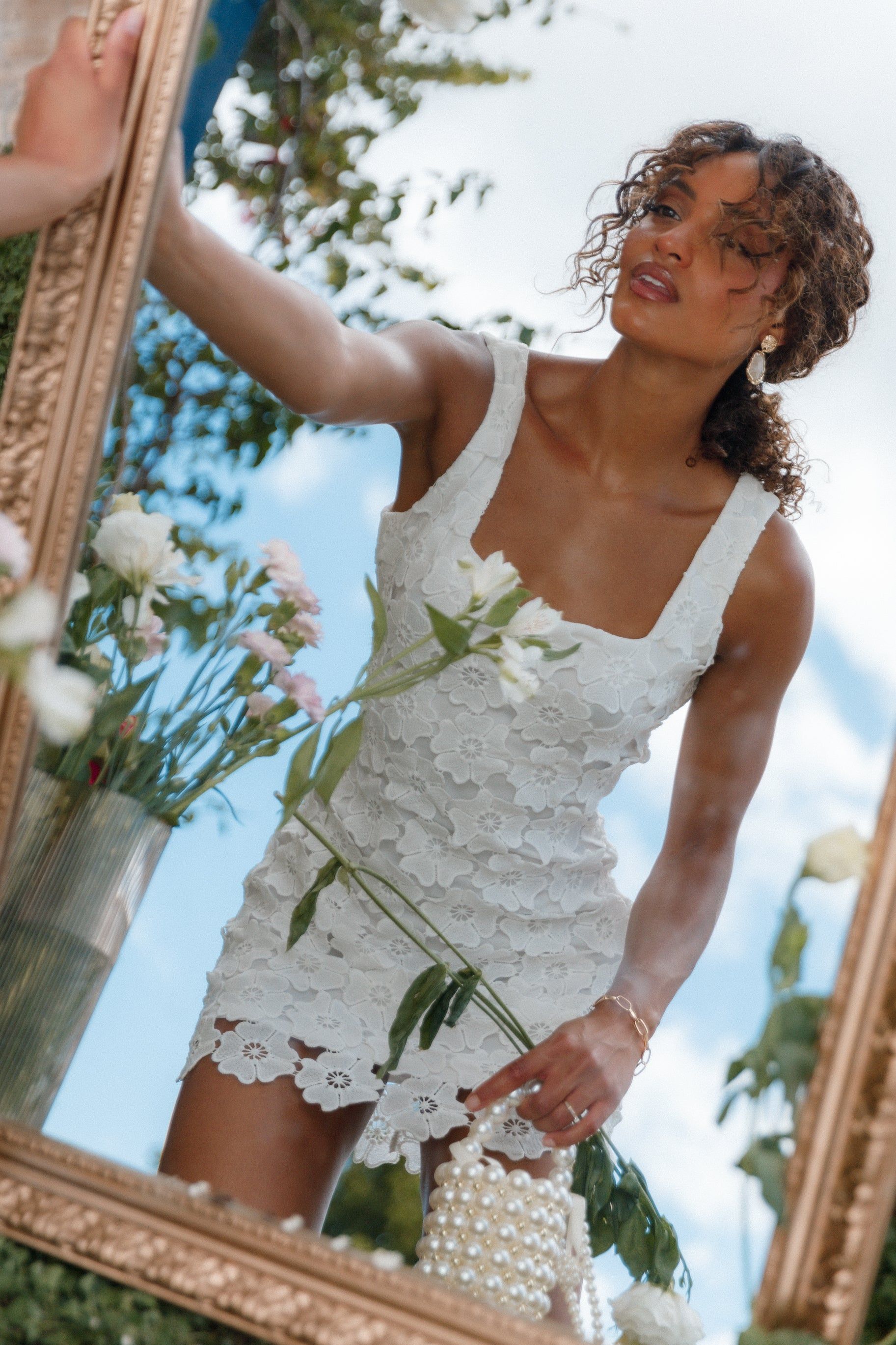 Toya Mini Dress - White sold by Petal & Pup product image thumbnail 3