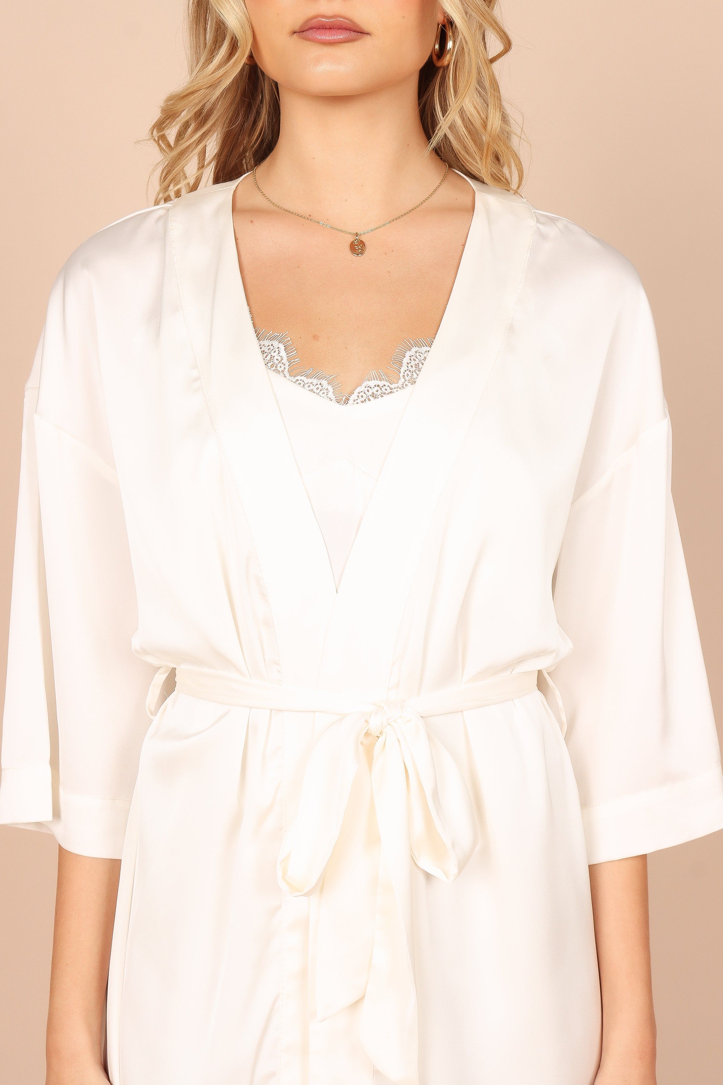 Tulip Satin Robe - Ivory sold by Petal & Pup product image thumbnail 2