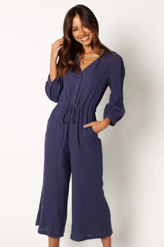 Roberta Jumpsuit - Navy sold by Petal & Pup