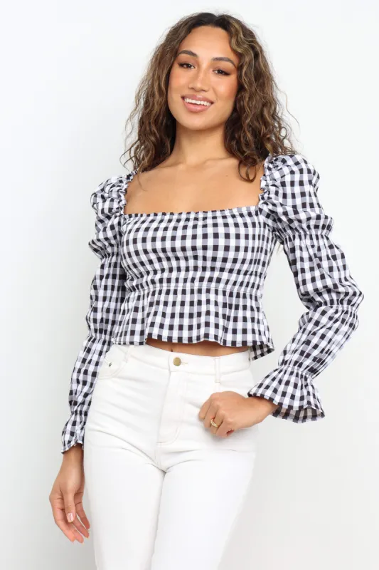 Charvae Top - Black Gingham sold by Petal & Pup