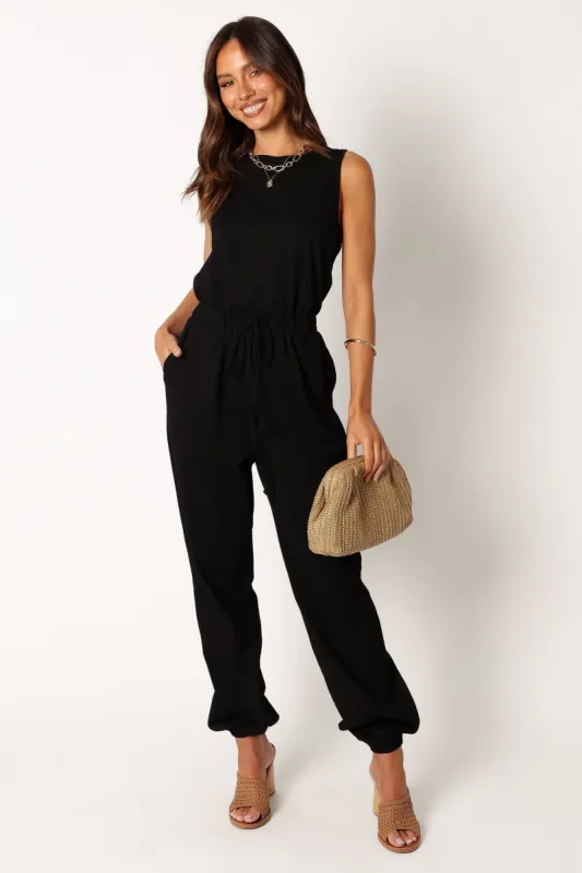 Douglas Jumpsuit - Black sold by Petal & Pup