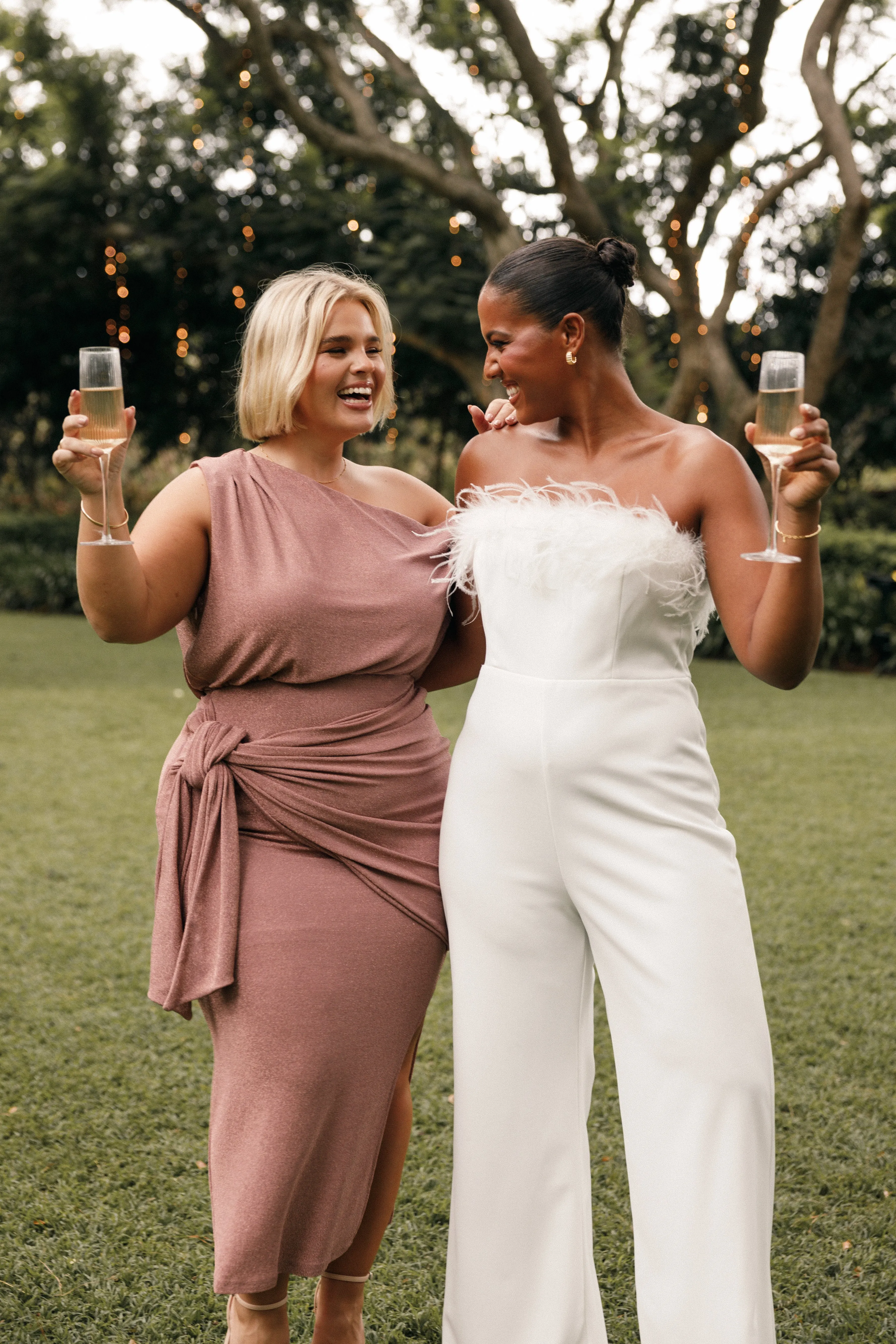 Louise Feather Trim Jumpsuit - White sold by Petal & Pup product image thumbnail 4